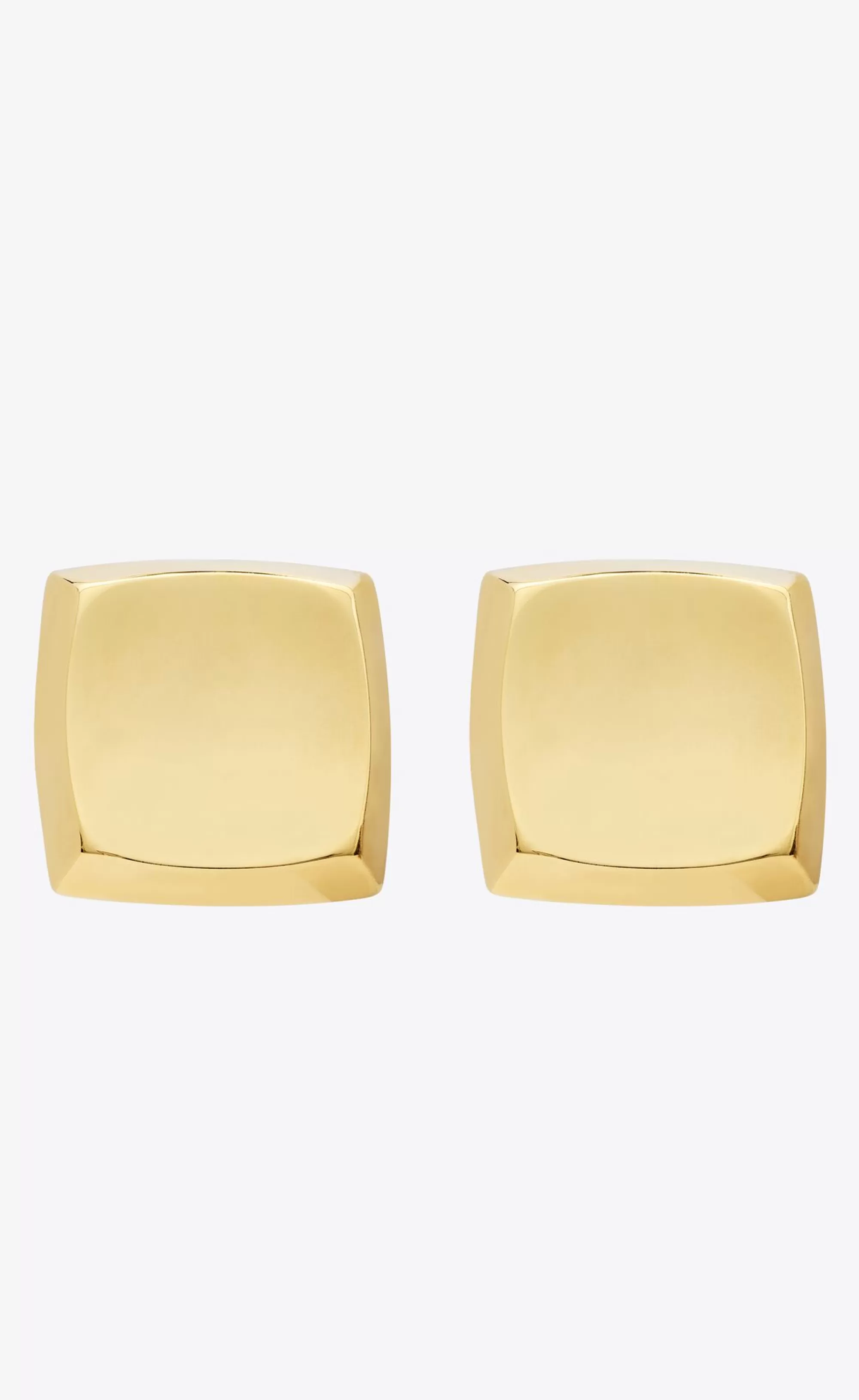 Women Saint Laurent EARRINGS^Curvy Square Earrings In Metal | | YSL.com