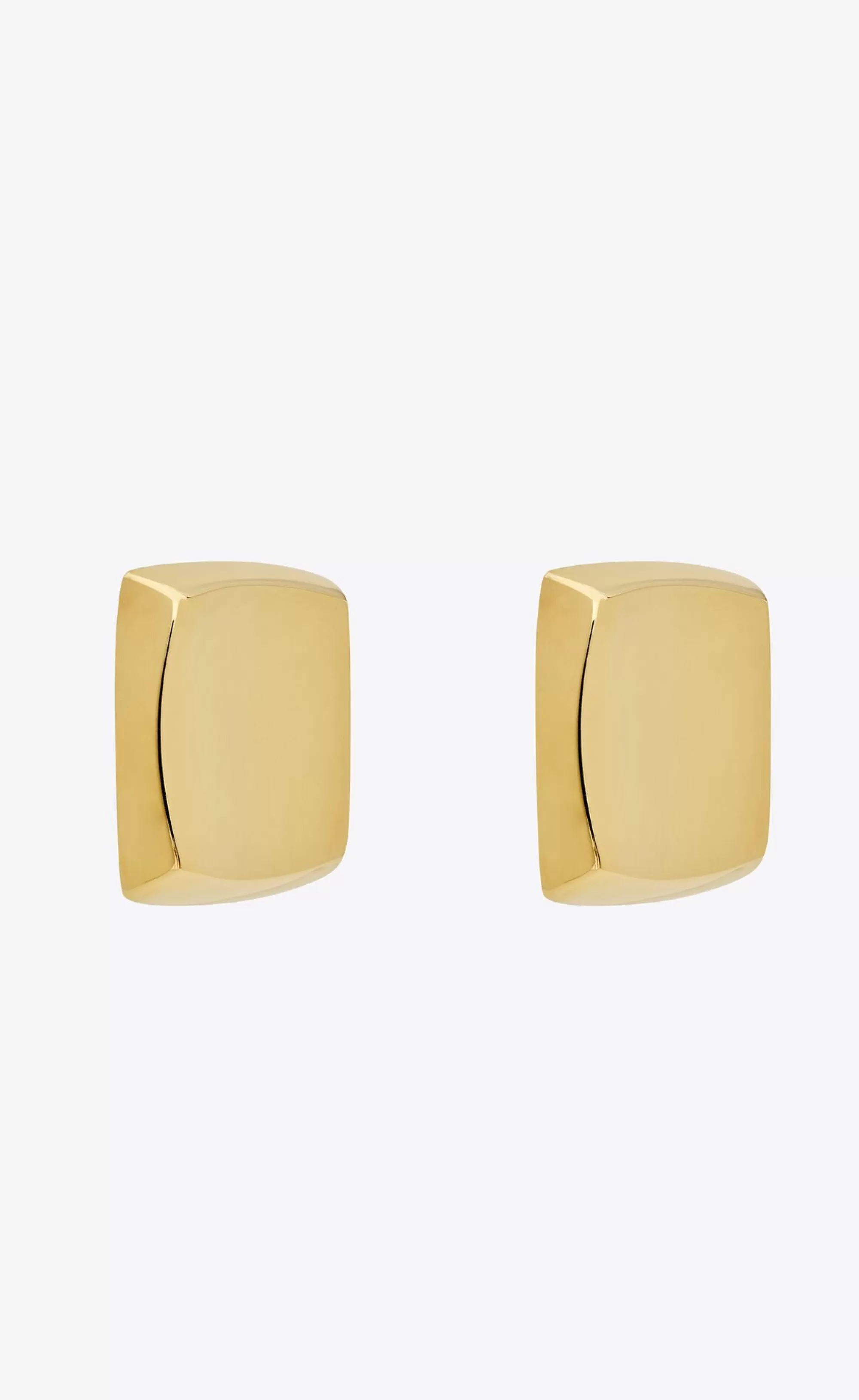 Women Saint Laurent EARRINGS^Curvy Square Earrings In Metal | | YSL.com