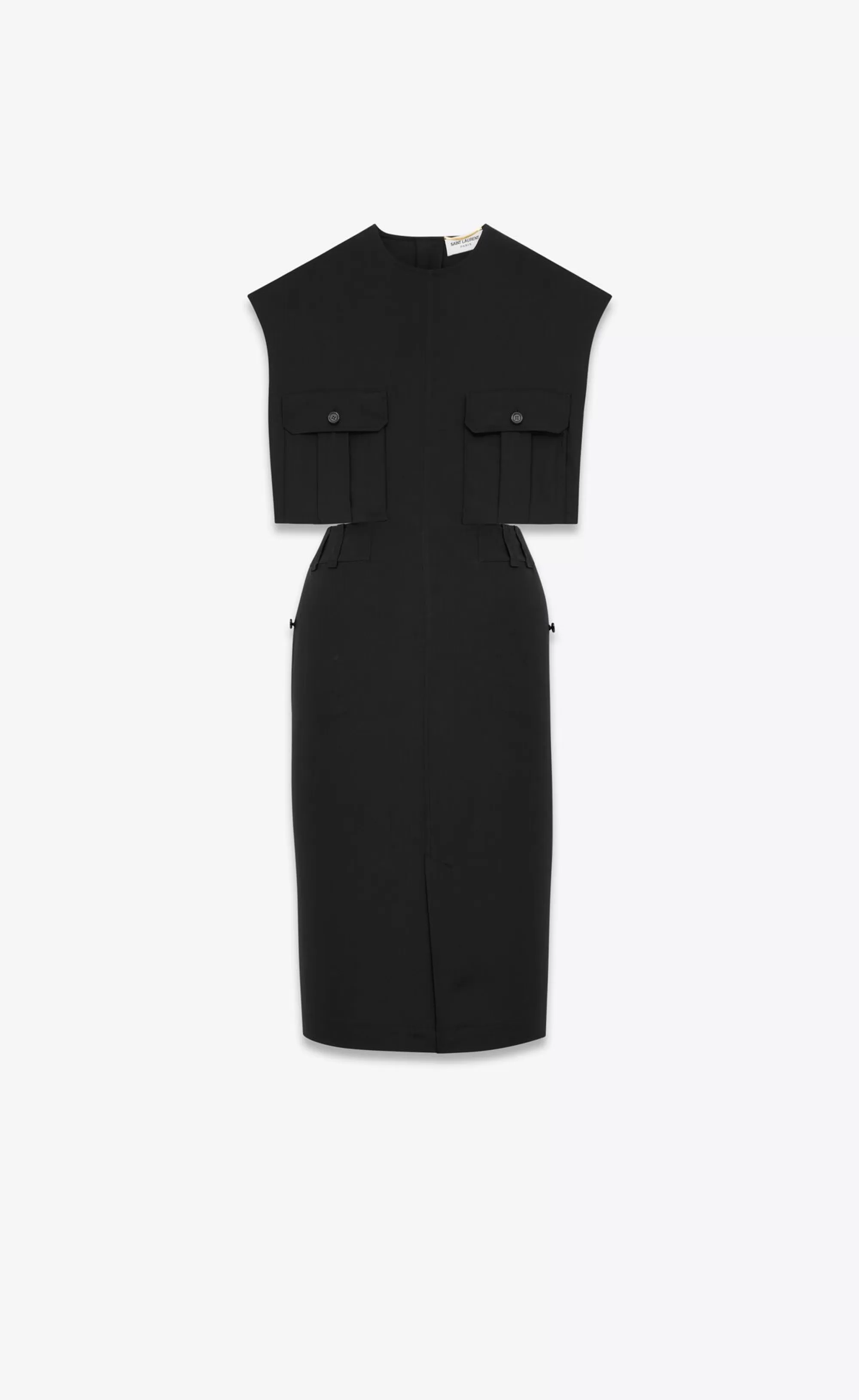 Women Saint Laurent DRESSES^Cut-out Dress In Silk Crepe De Chine | | YSL.com