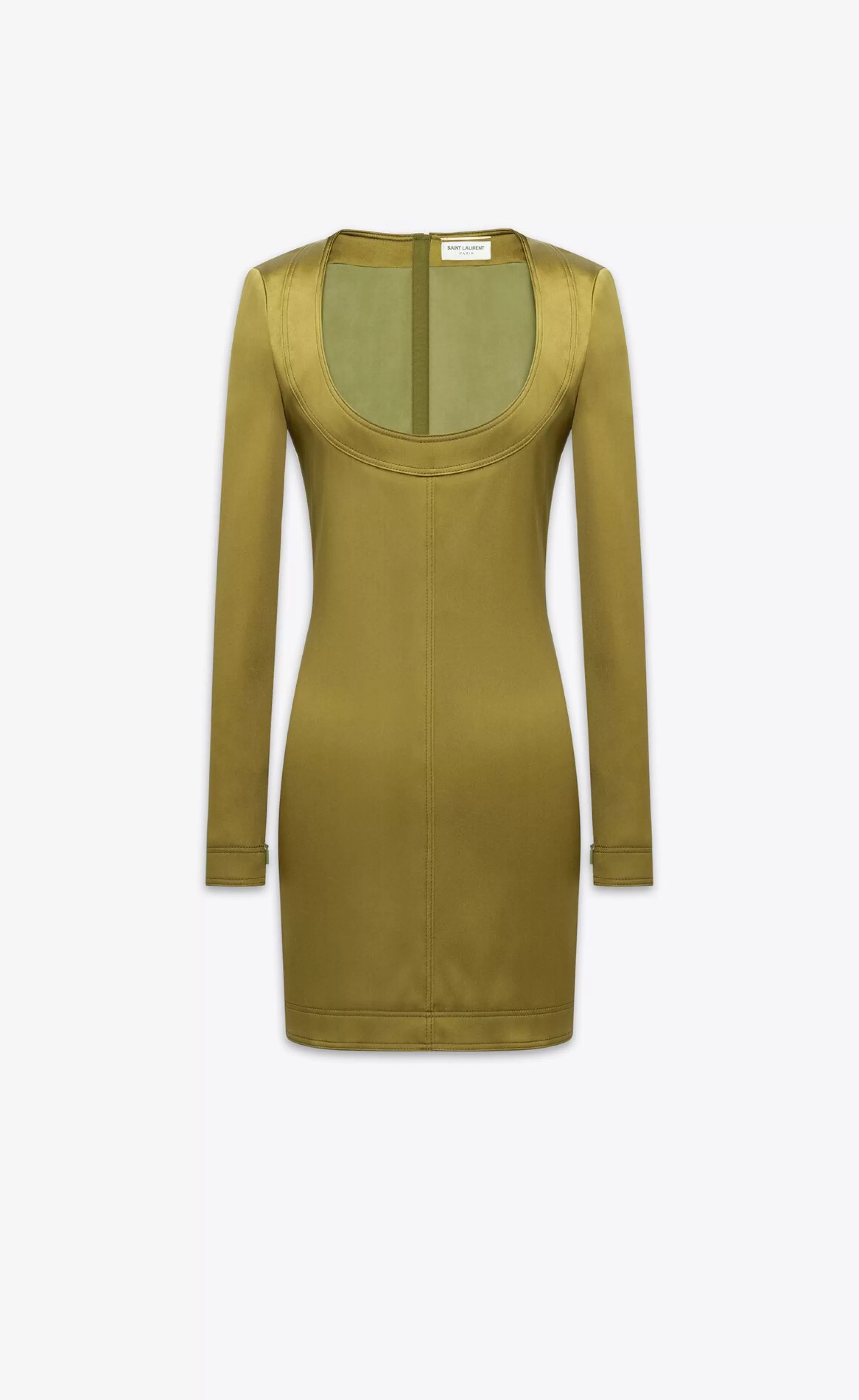 Women Saint Laurent DRESSES^Décolleté Dress In Stretch Duchess Silk | | YSL.com