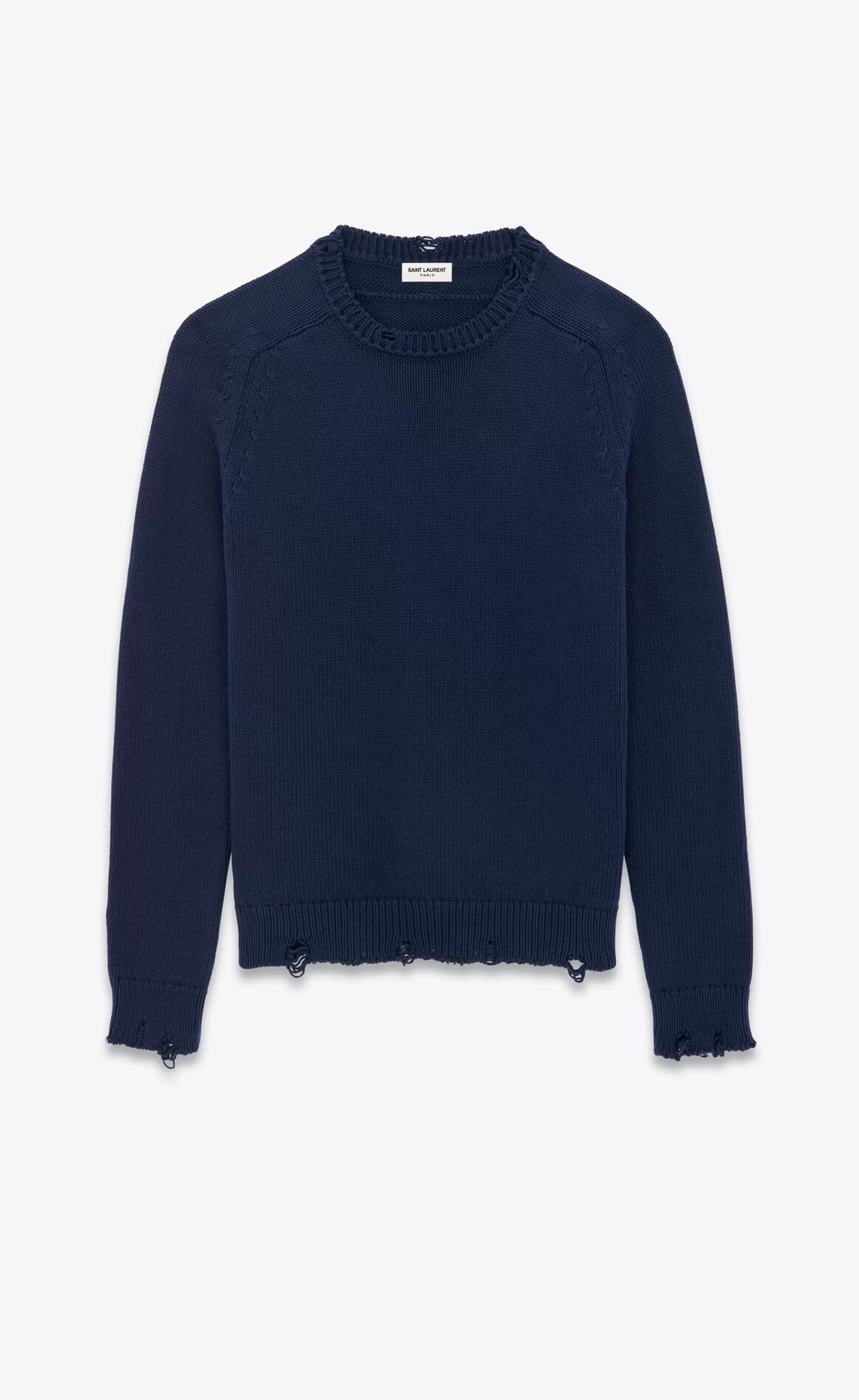 Saint Laurent ALL READY TO WEAR | KNITWEAR^Destroyed Knit Sweater | | YSL.com