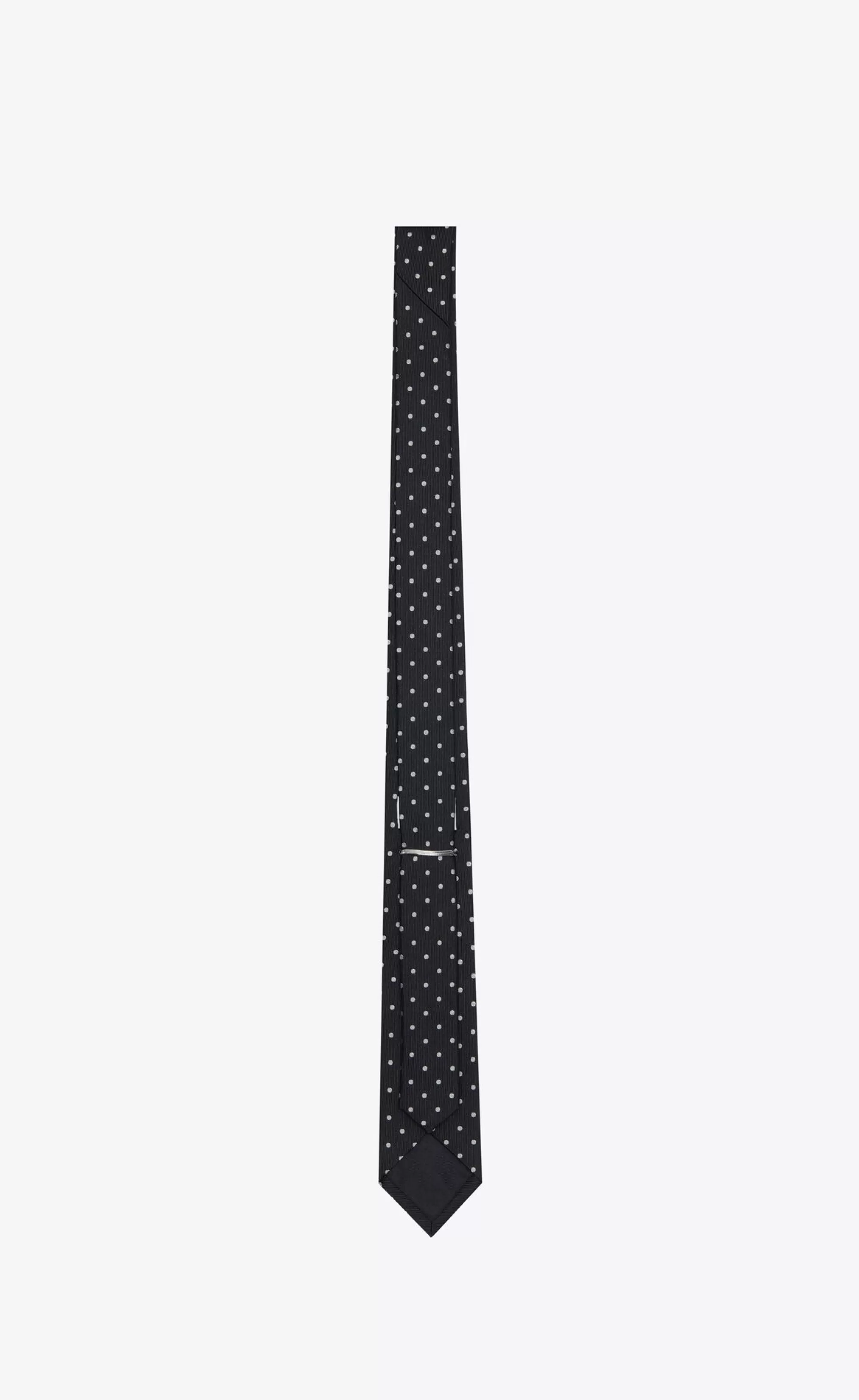 Saint Laurent TEXTILE ACCESSORIES^Dotted Tie In Silk Jacquard | | YSL.com