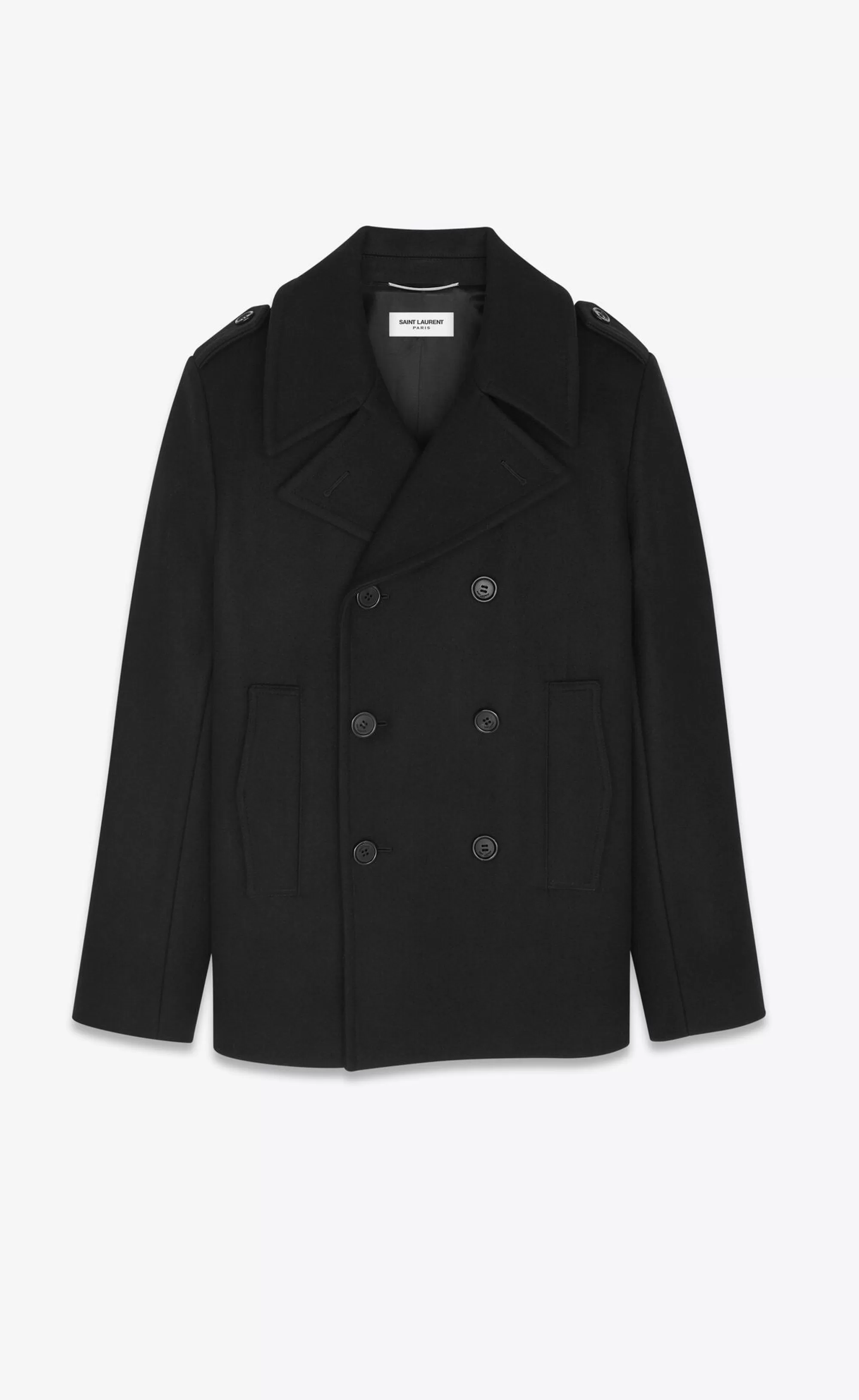 Saint Laurent ALL READY TO WEAR | COATS^Double-breasted Peacoat In Wool | | YSL.com