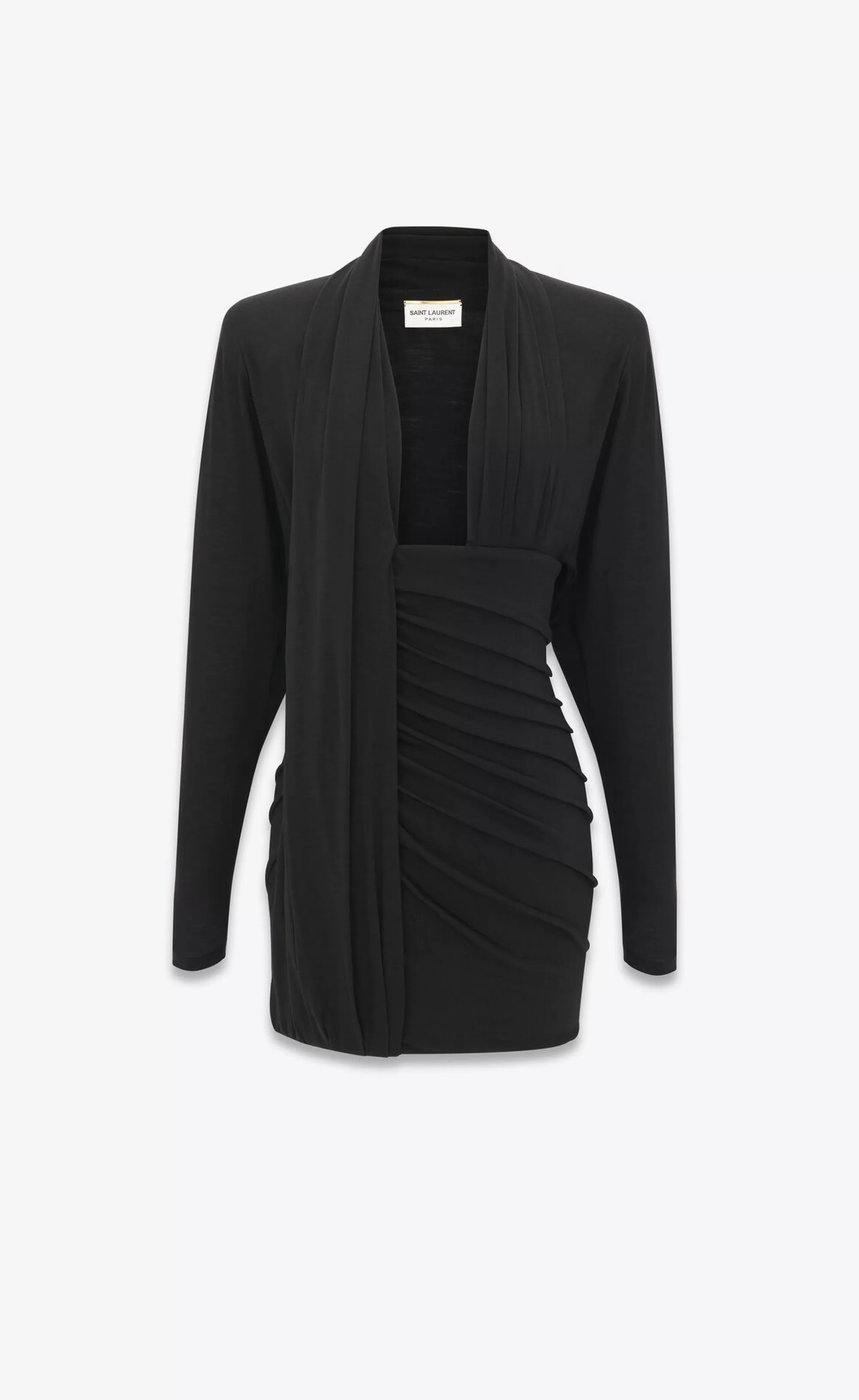 Women Saint Laurent DRESSES^Draped Dress In Wool Jersey | | YSL.com