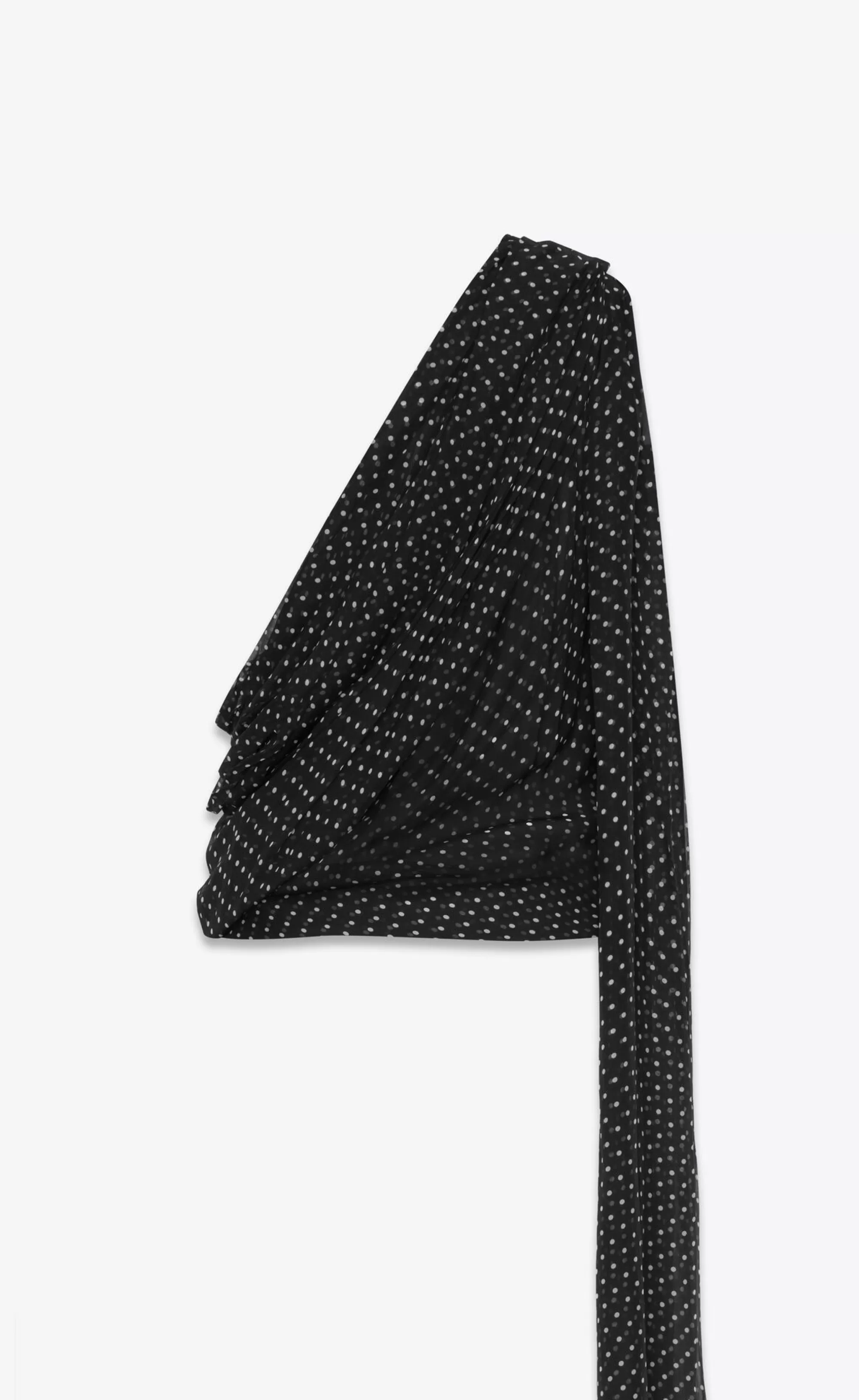 Saint Laurent ALL READY TO WEAR | SHIRTS^Draped One-shoulder Top In Dotted Silk Muslin | | YSL.com