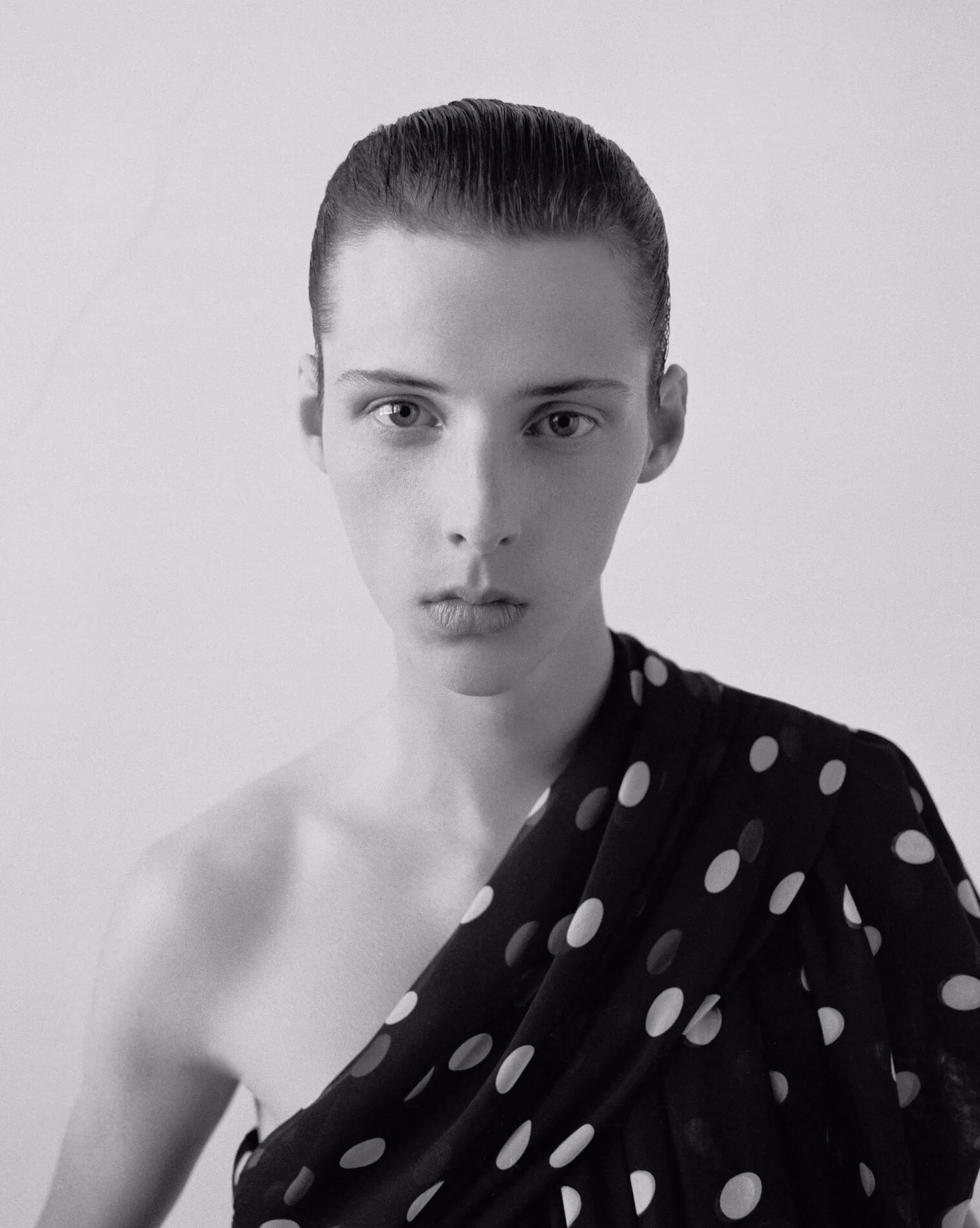 Saint Laurent ALL READY TO WEAR | SHIRTS^Draped One-shoulder Top In Dotted Silk Muslin | | YSL.com