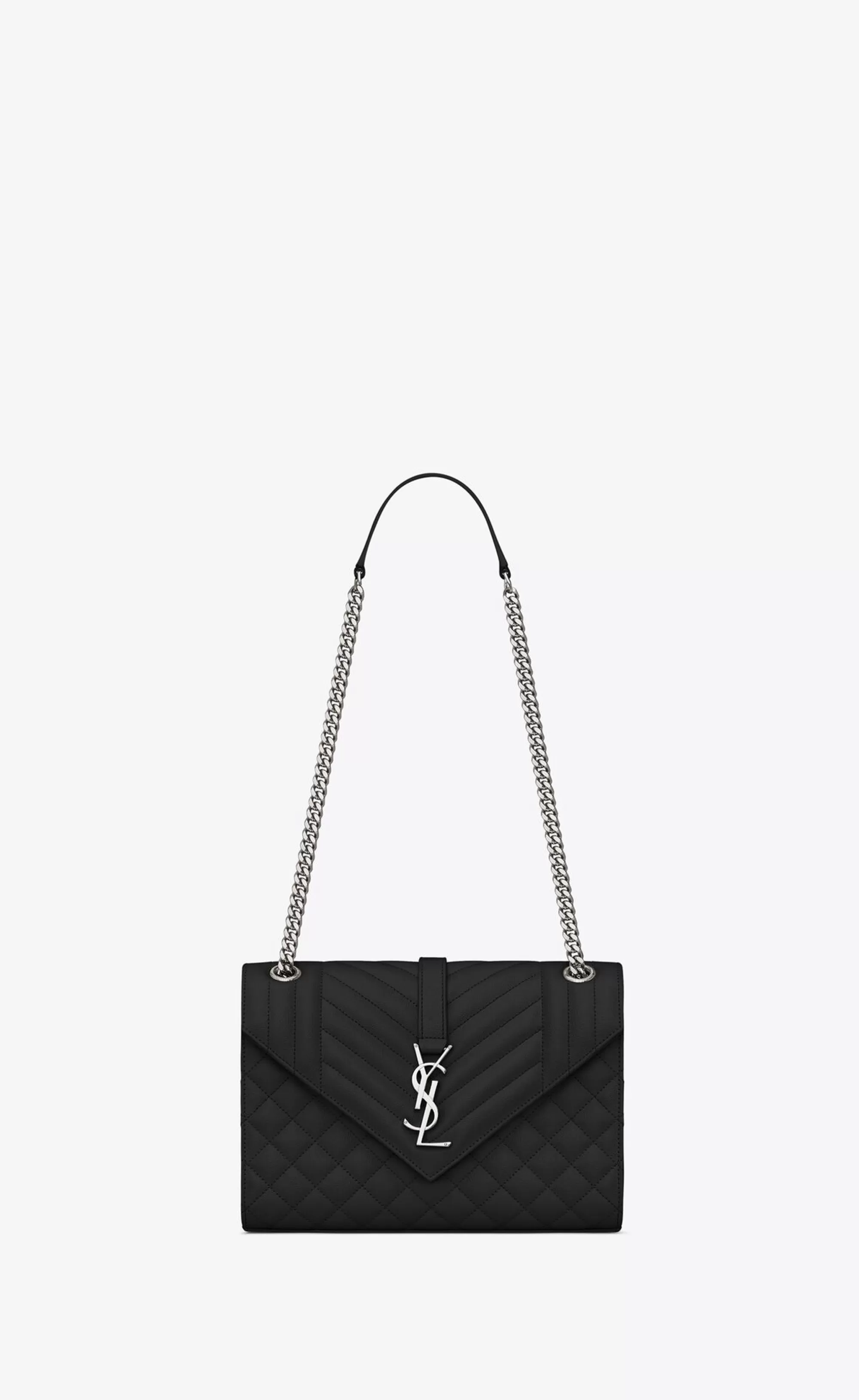 Women Saint Laurent SHOULDER BAGS | ENVELOPE^ENVELOPE MEDIUM IN QUILTED GRAIN DE POUDRE EMBOSSED LEATHER | | YSL.com