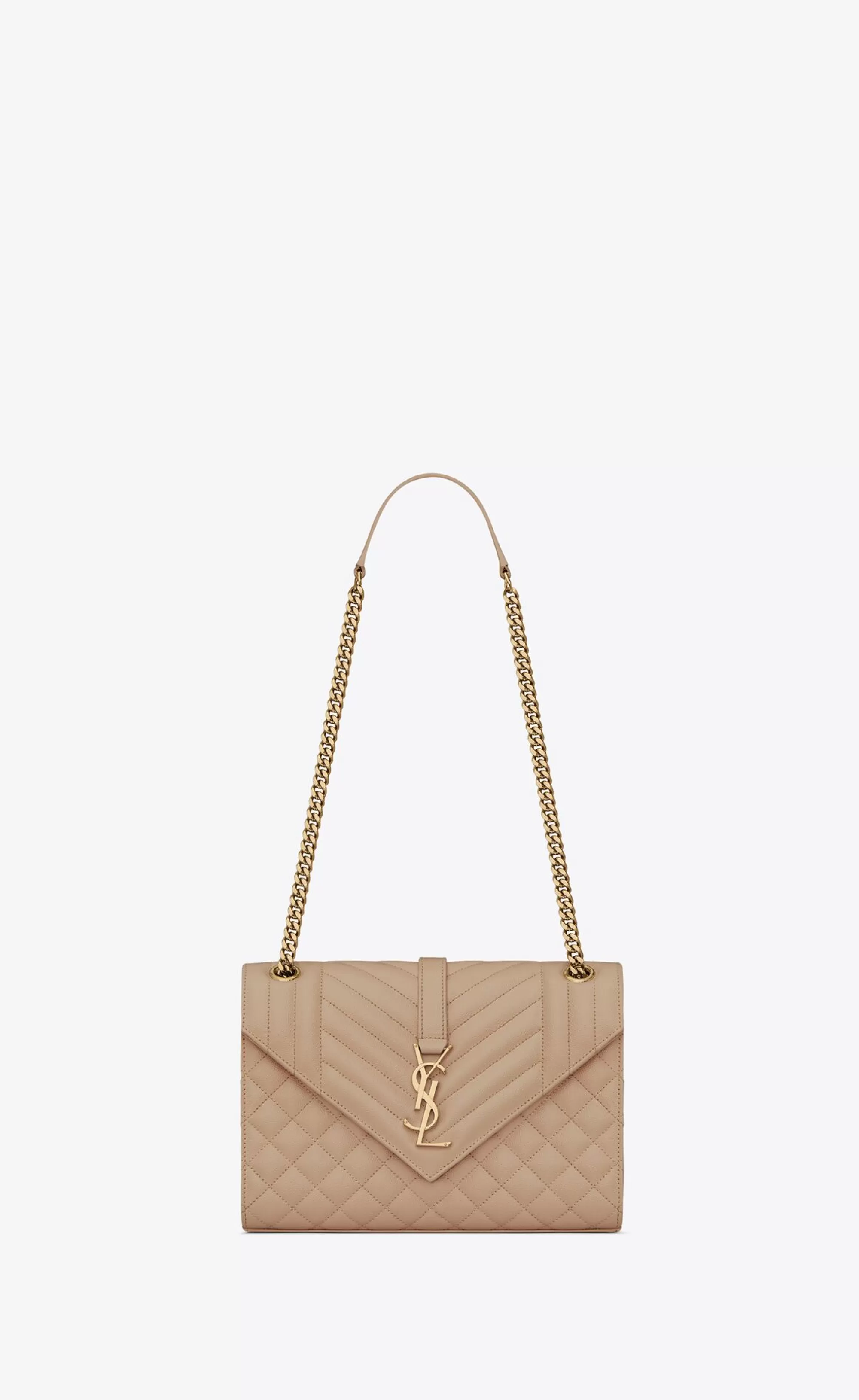 Women Saint Laurent ENVELOPE | SHOULDER BAGS^ENVELOPE MEDIUM IN QUILTED GRAIN DE POUDRE EMBOSSED LEATHER | | YSL.com