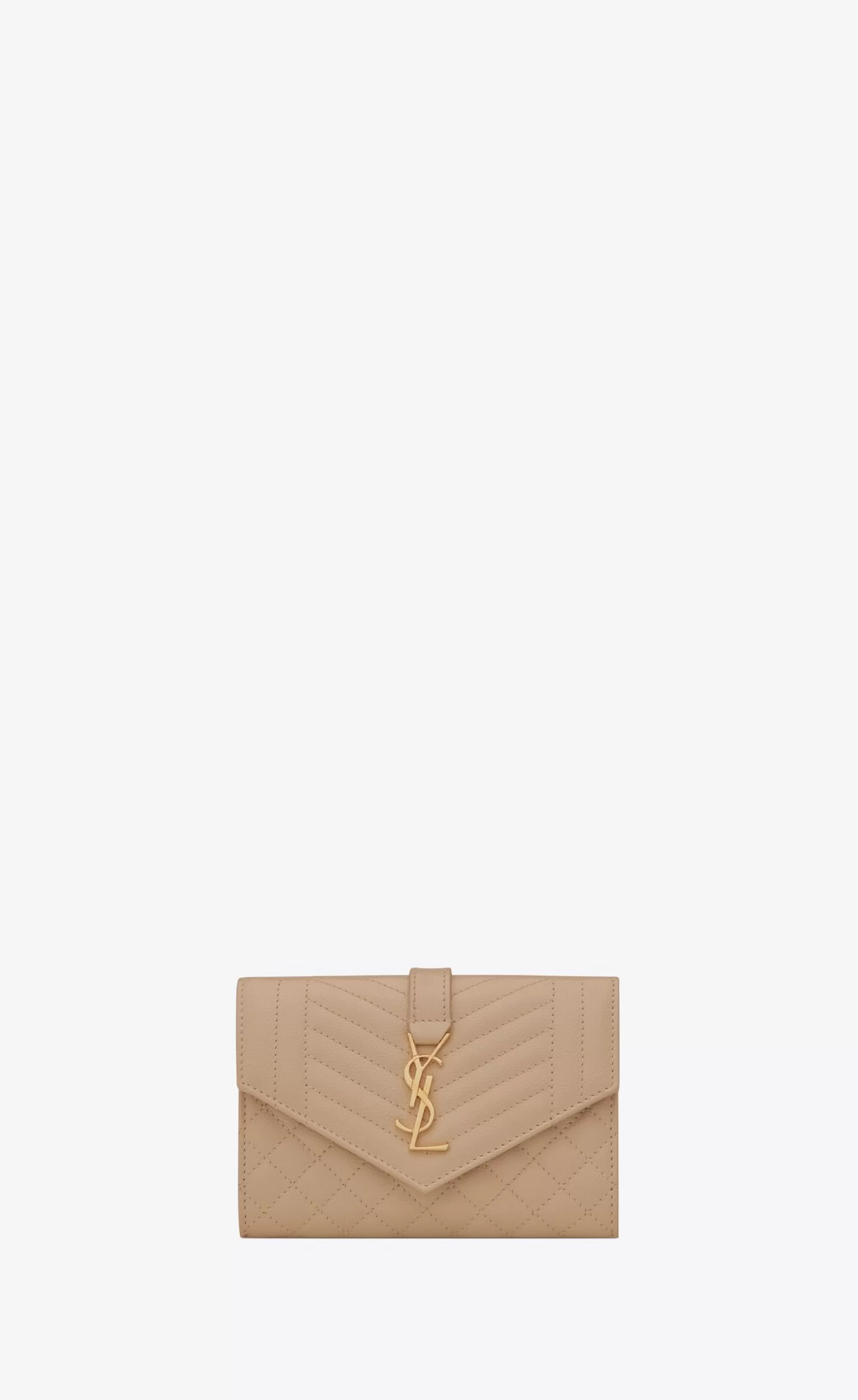 Women Saint Laurent WALLETS^ENVELOPE SMALL ENVELOPE WALLET IN MIX Matelassé Grain De Poudre Embossed LEATHER | | YSL.com