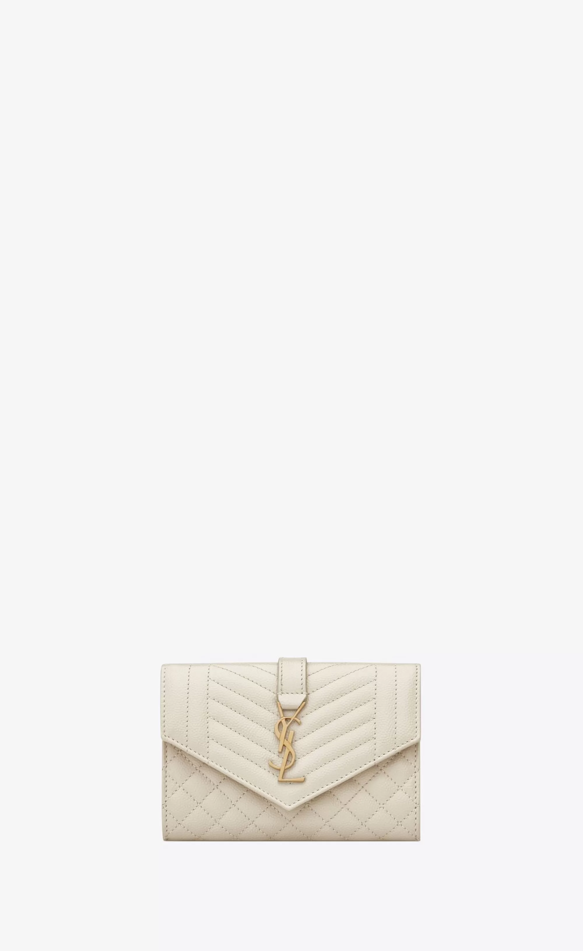 Women Saint Laurent WALLETS^ENVELOPE SMALL ENVELOPE WALLET IN MIX Matelassé Grain De Poudre Embossed LEATHER | | YSL.com