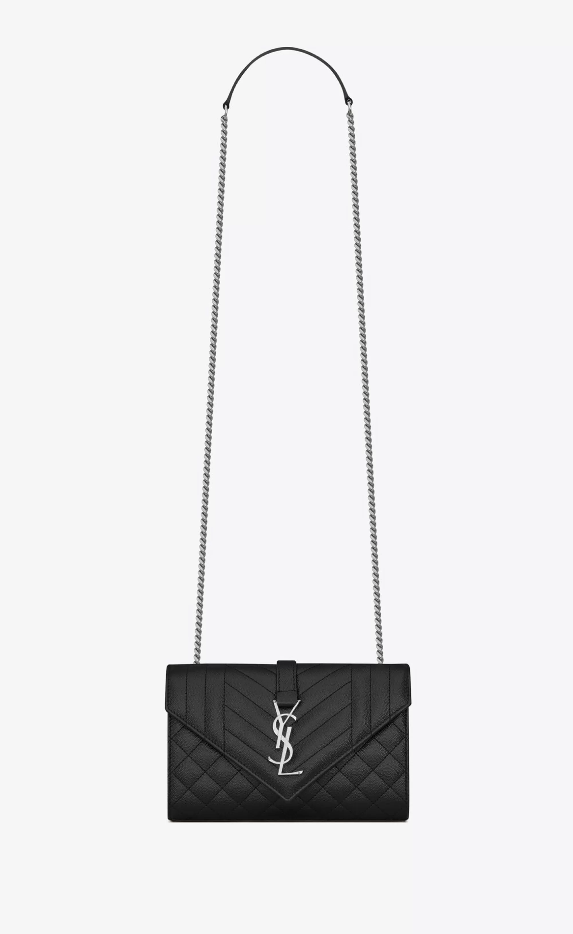 Women Saint Laurent CROSSBODY BAGS | ENVELOPE^ENVELOPE SMALL IN QUILTED GRAIN DE POUDRE EMBOSSED LEATHER | | YSL.com