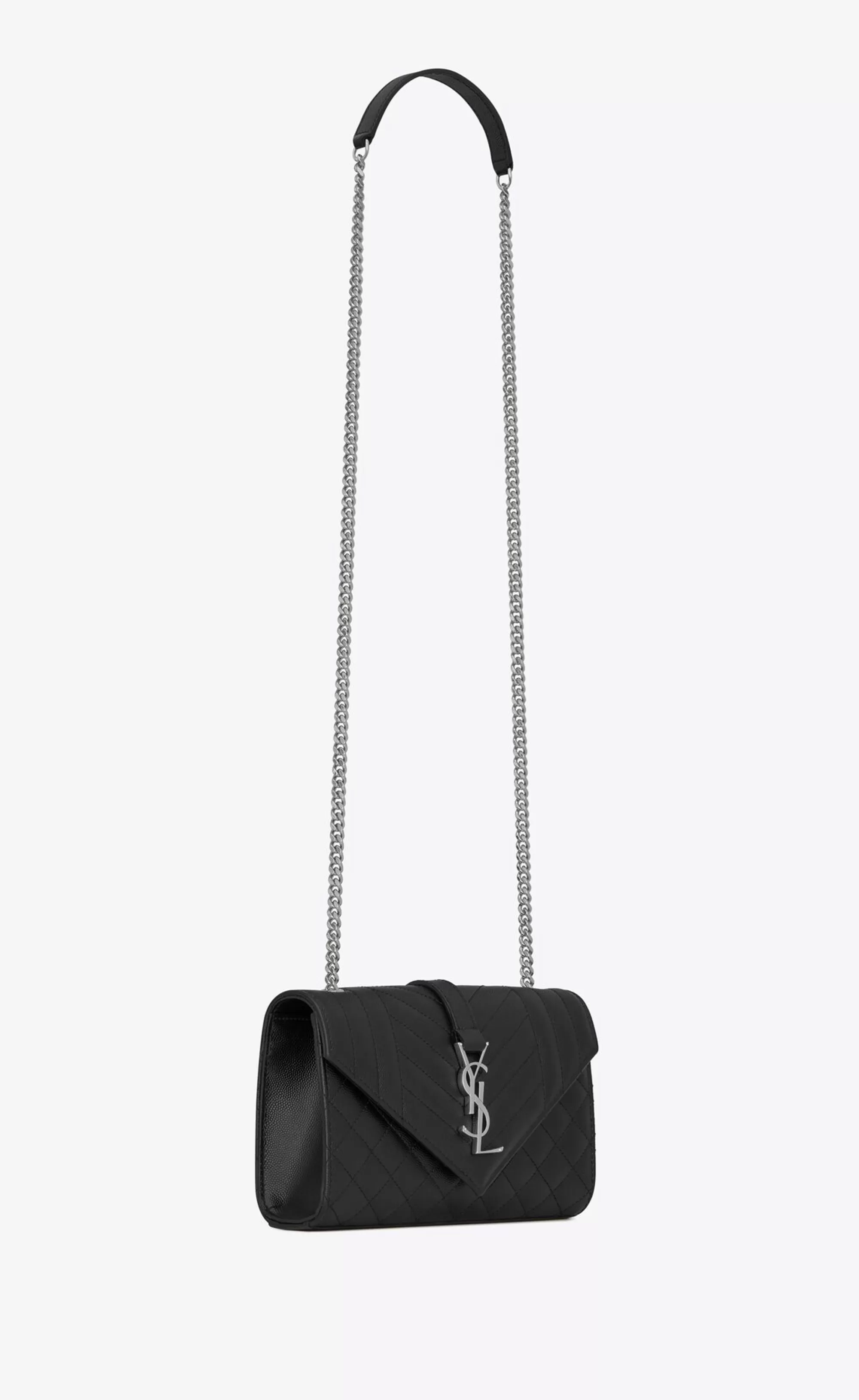 Women Saint Laurent CROSSBODY BAGS | ENVELOPE^ENVELOPE SMALL IN QUILTED GRAIN DE POUDRE EMBOSSED LEATHER | | YSL.com