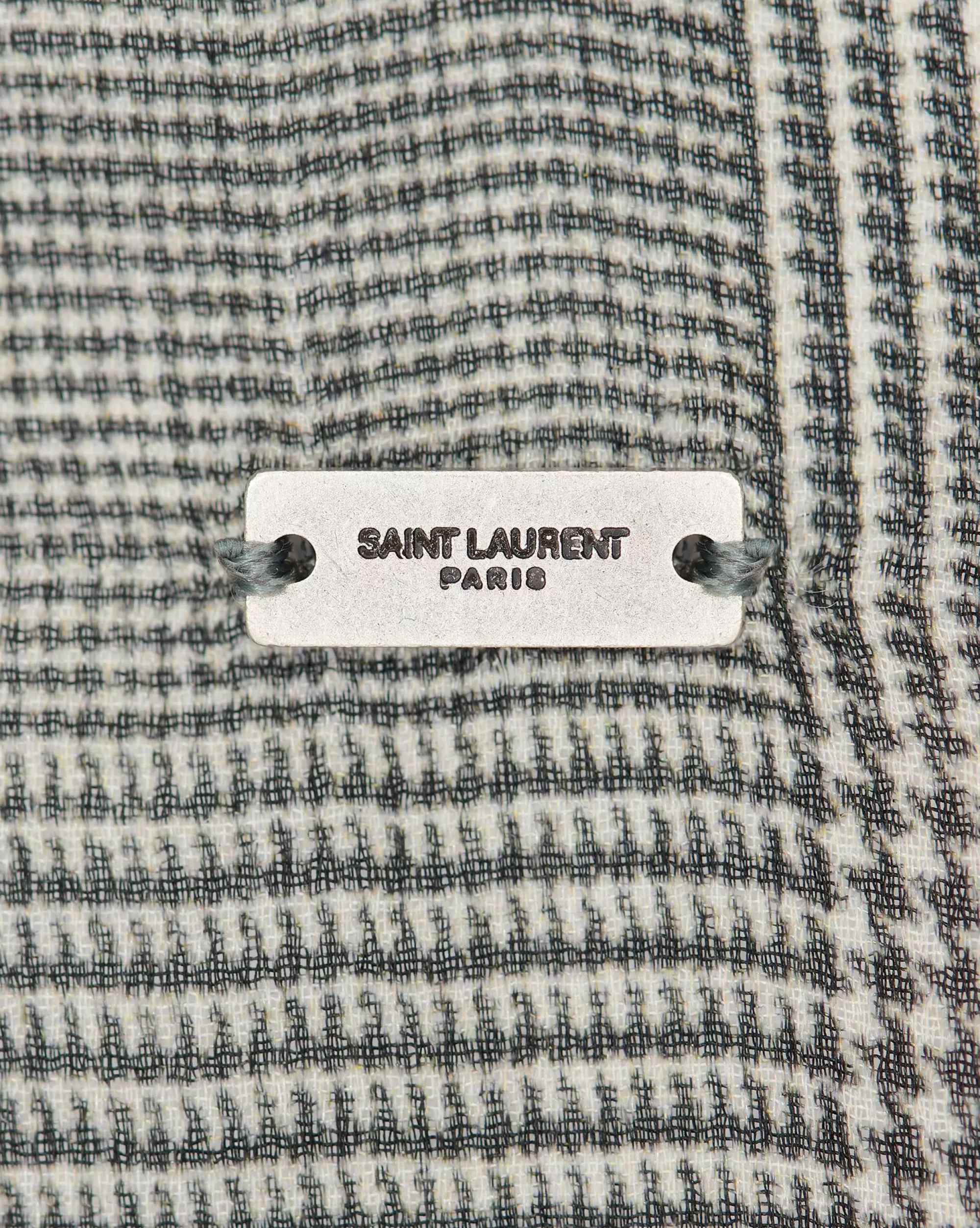 Women Saint Laurent OTHER ACCESSORIES^Extra-long Stole In Prince Of Wales Silk Charmeuse | | YSL.com