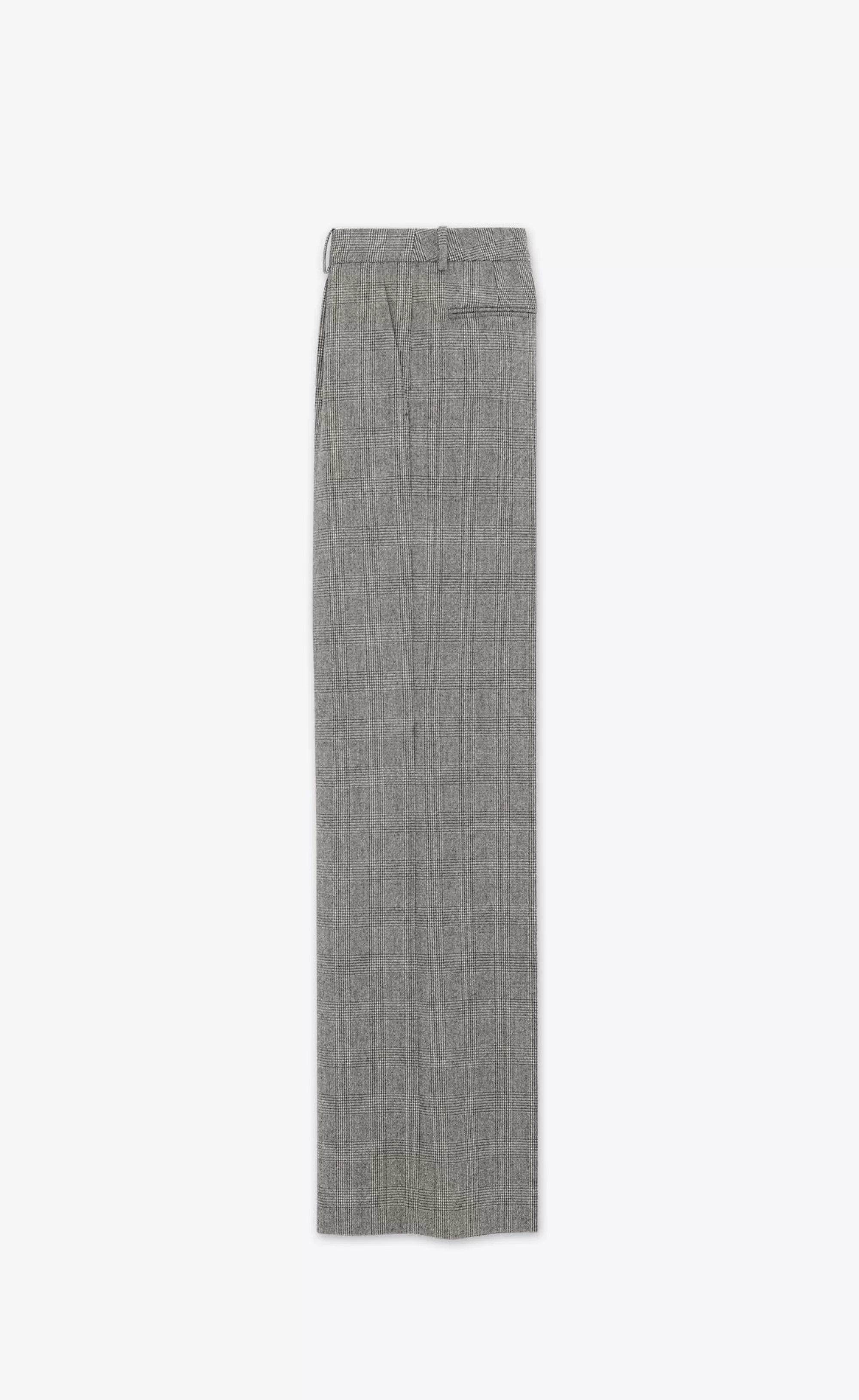 Women Saint Laurent JACKETS AND PANTS^Flared Pants In Prince Of Wales Flannel | | YSL.com