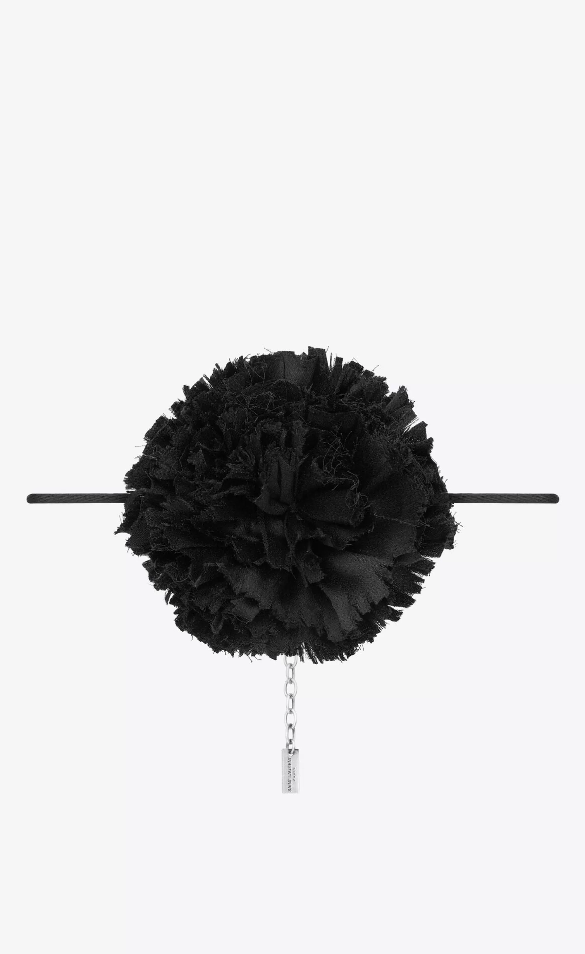 Women Saint Laurent OTHER ACCESSORIES^Flower Necklace In Silk Satin | | YSL.com