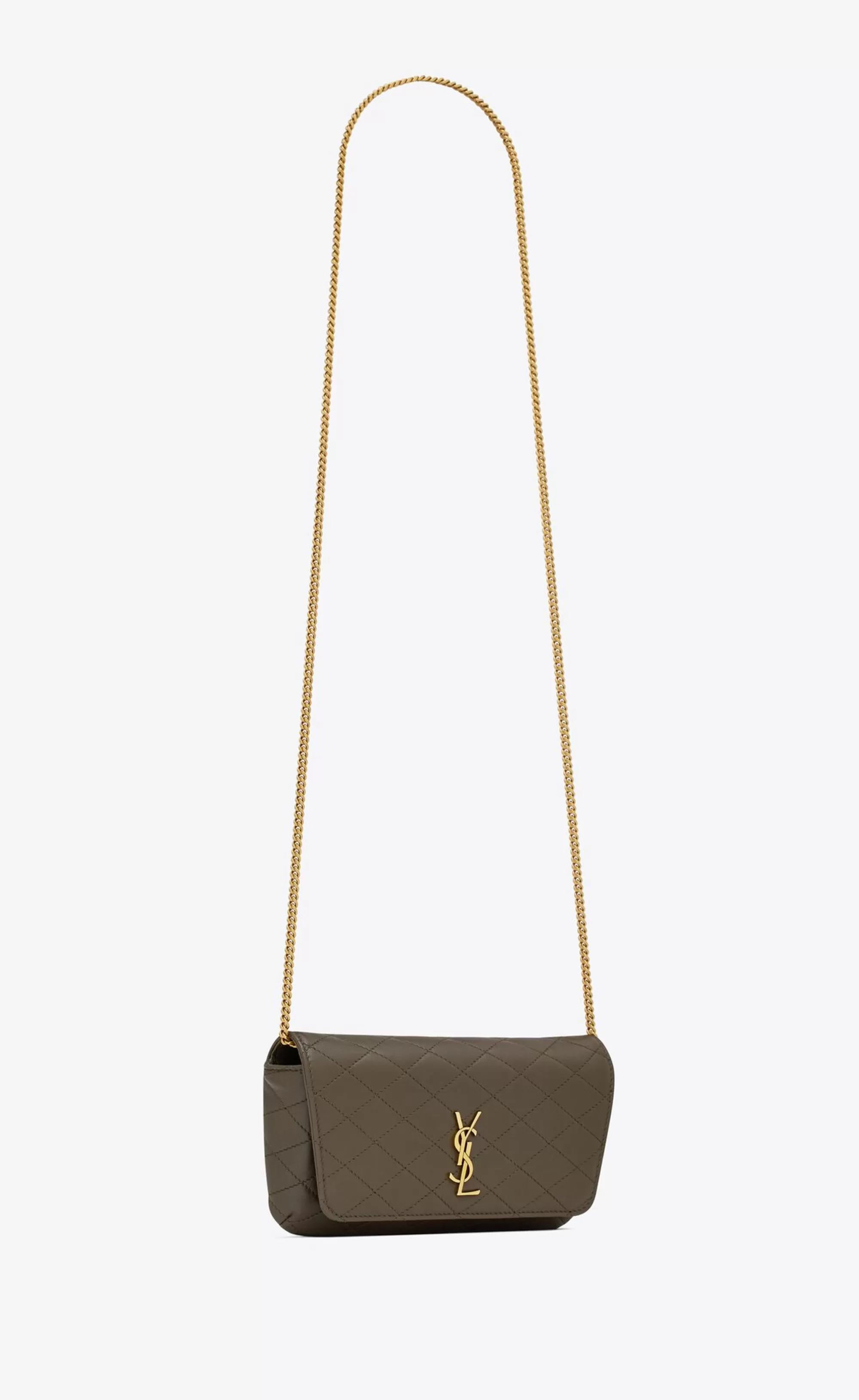 Women Saint Laurent SMALL ACCESSORIES | GABY^GABY Chain Phone Holder In Quilted Lambskin | | YSL.com