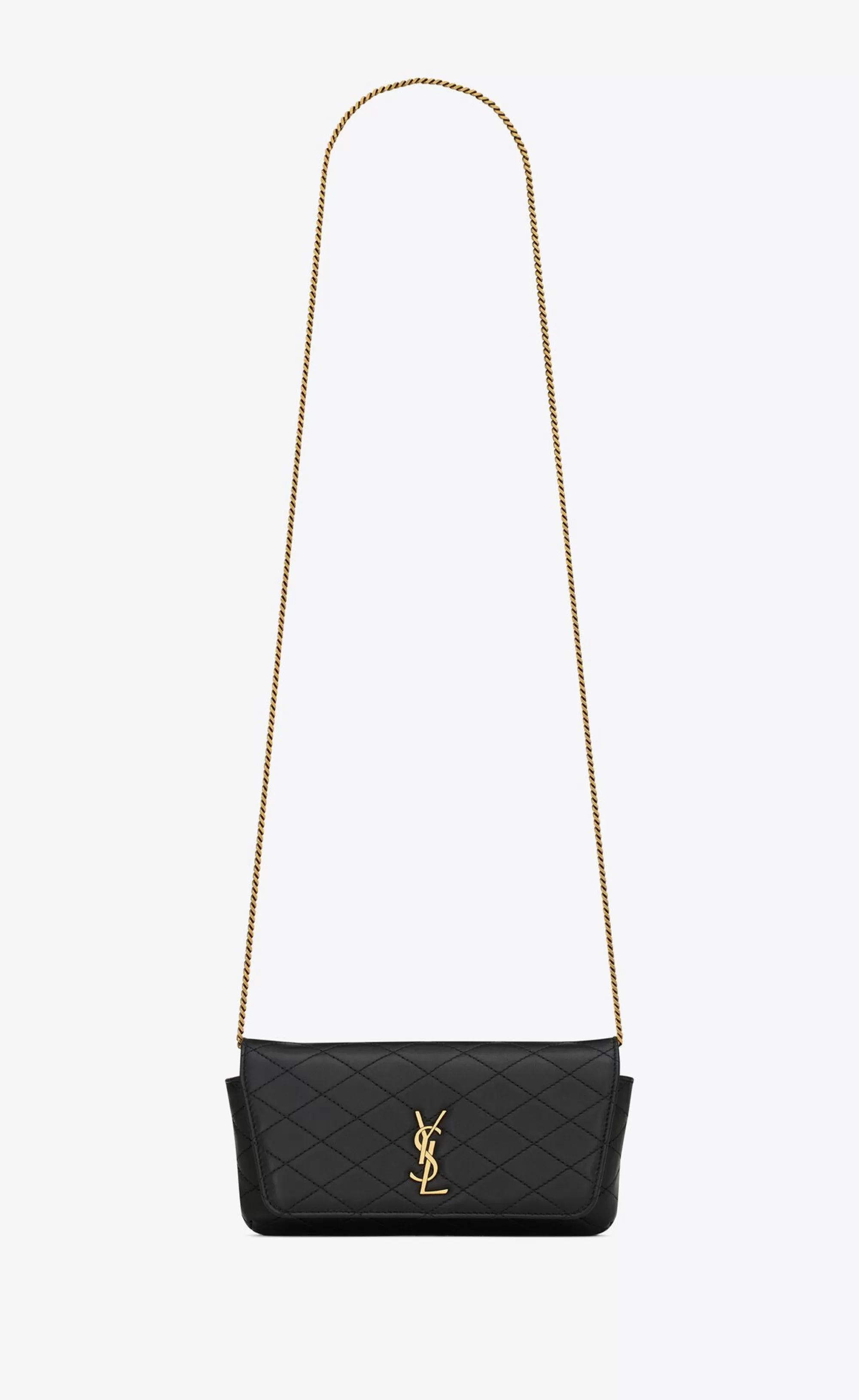 Women Saint Laurent SMALL ACCESSORIES | CHAIN WALLETS^Gaby Phone Holder In Quilted Leather | | YSL.com