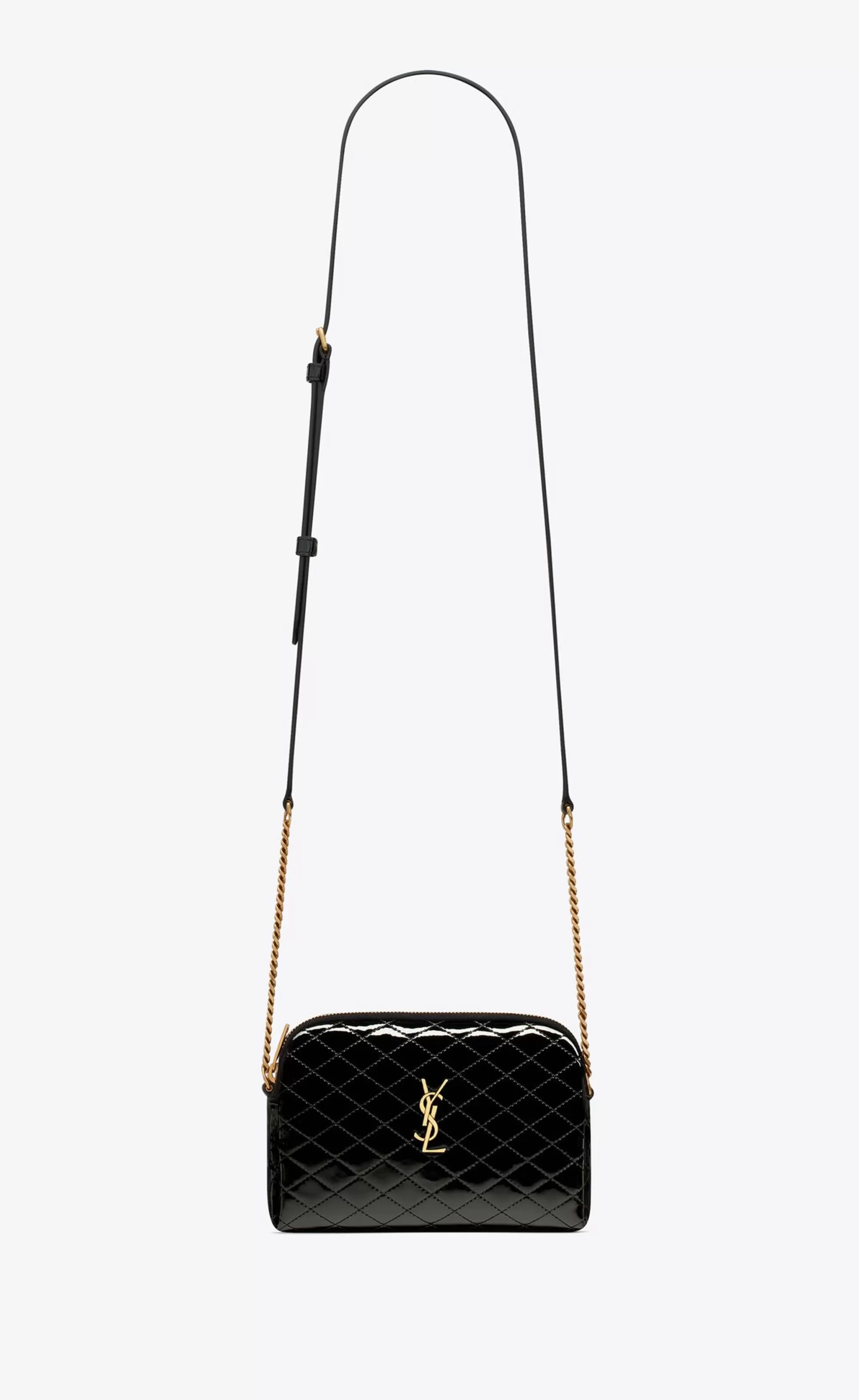 Women Saint Laurent CHAIN WALLETS | GABY^Gaby Zipped Pouch In Quilted Patent Leather | | YSL.com