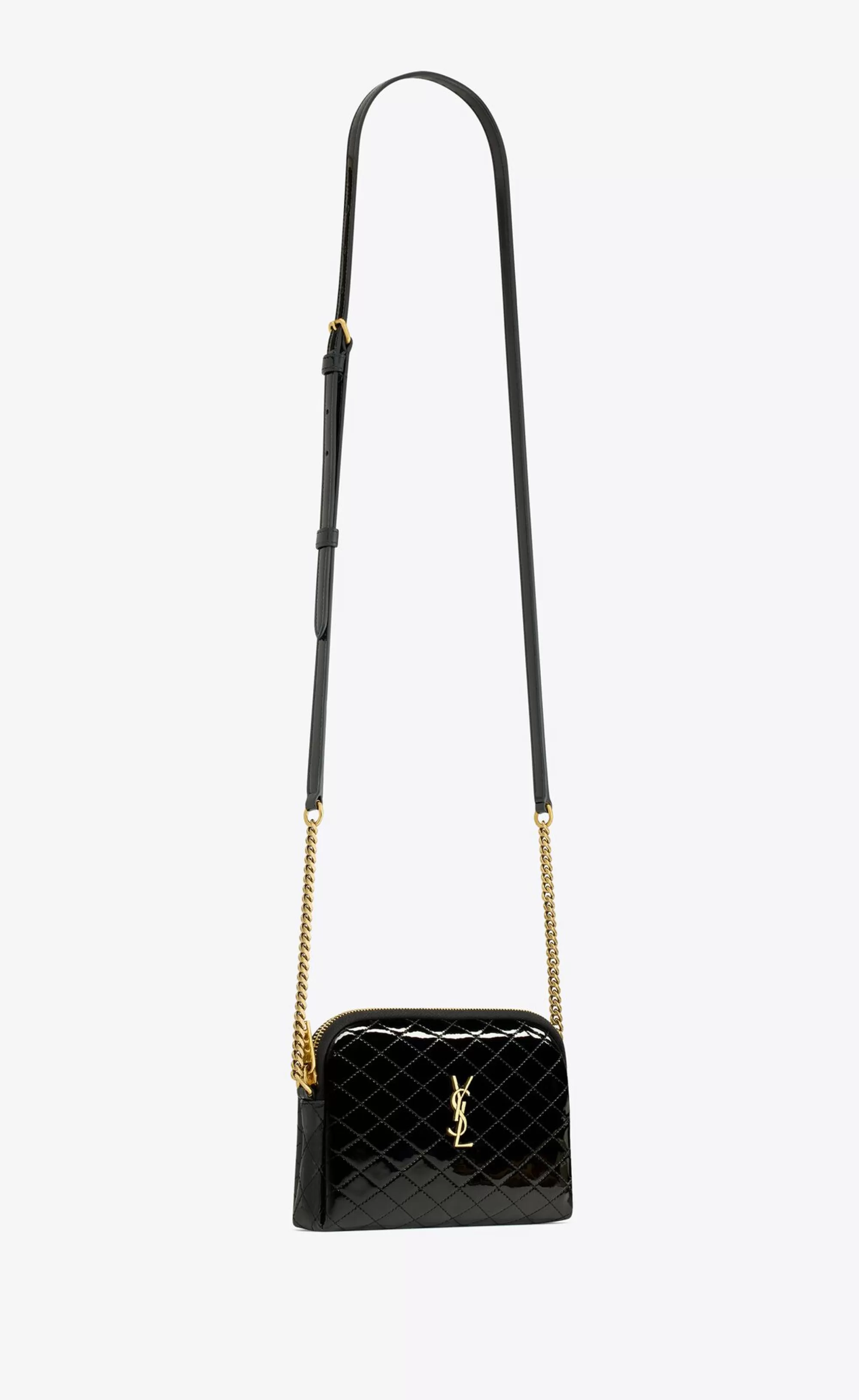 Women Saint Laurent CHAIN WALLETS | GABY^Gaby Zipped Pouch In Quilted Patent Leather | | YSL.com