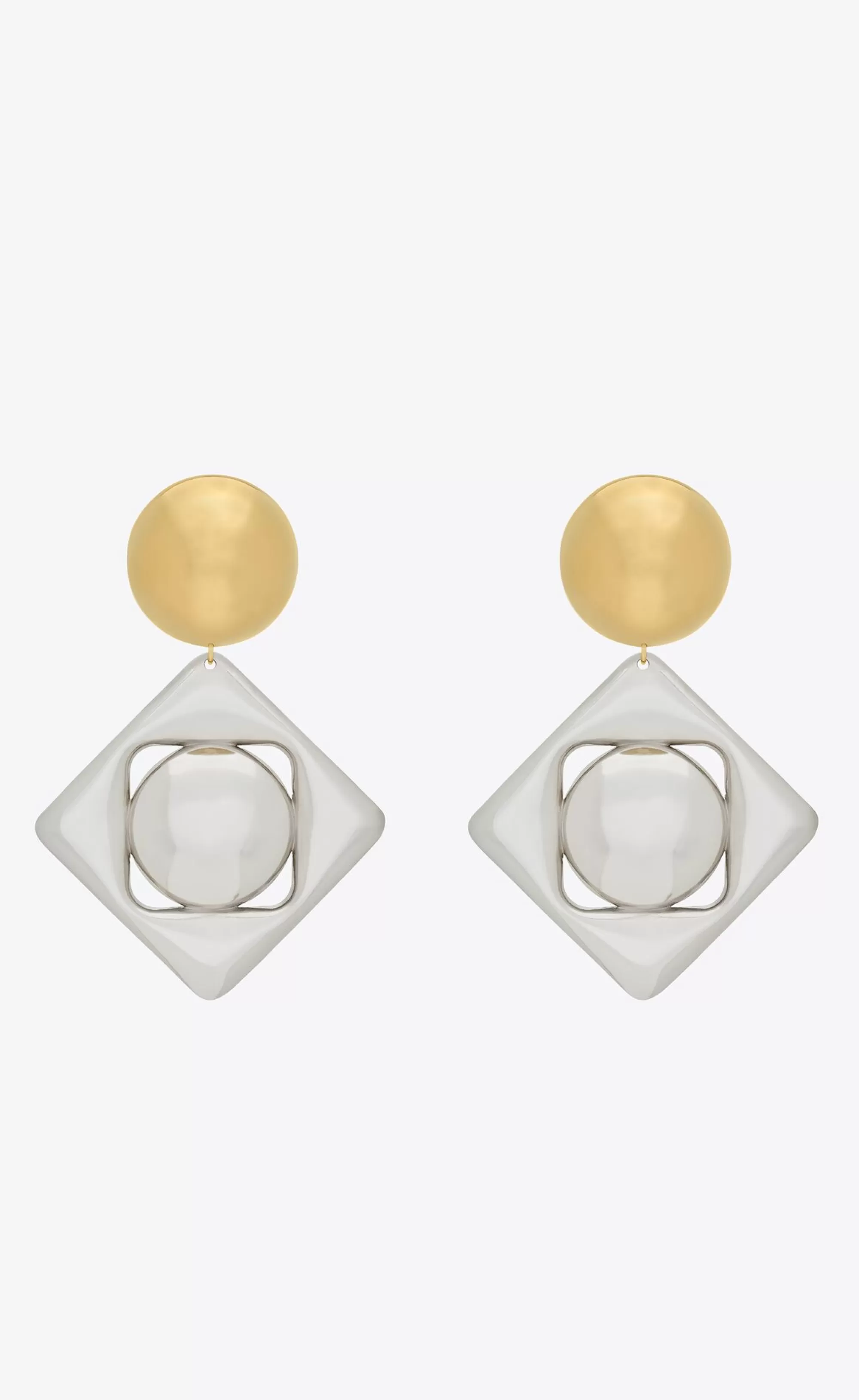 Women Saint Laurent EARRINGS^Geometric Earrings In Metal | | YSL.com