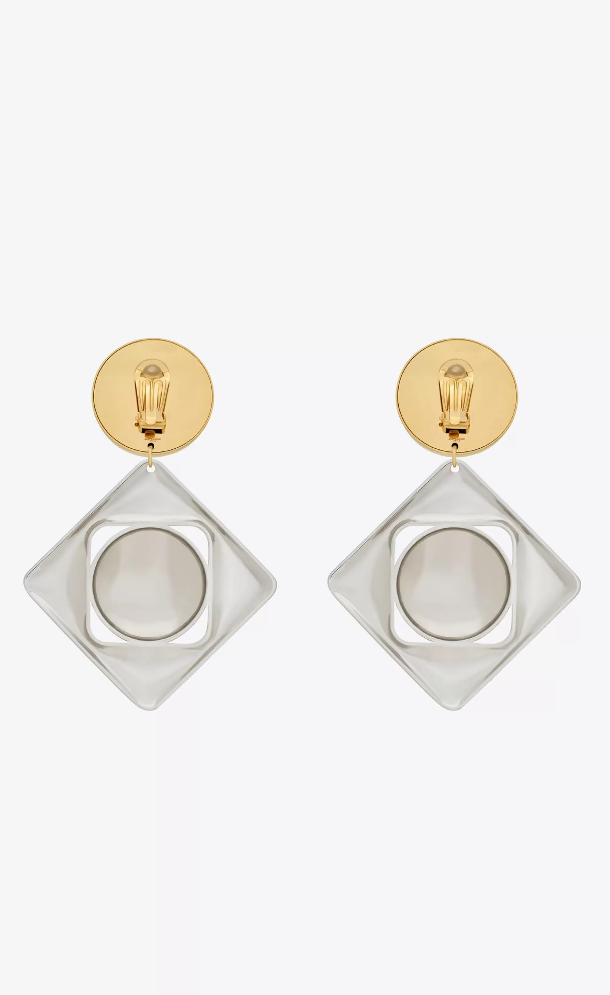 Women Saint Laurent EARRINGS^Geometric Earrings In Metal | | YSL.com