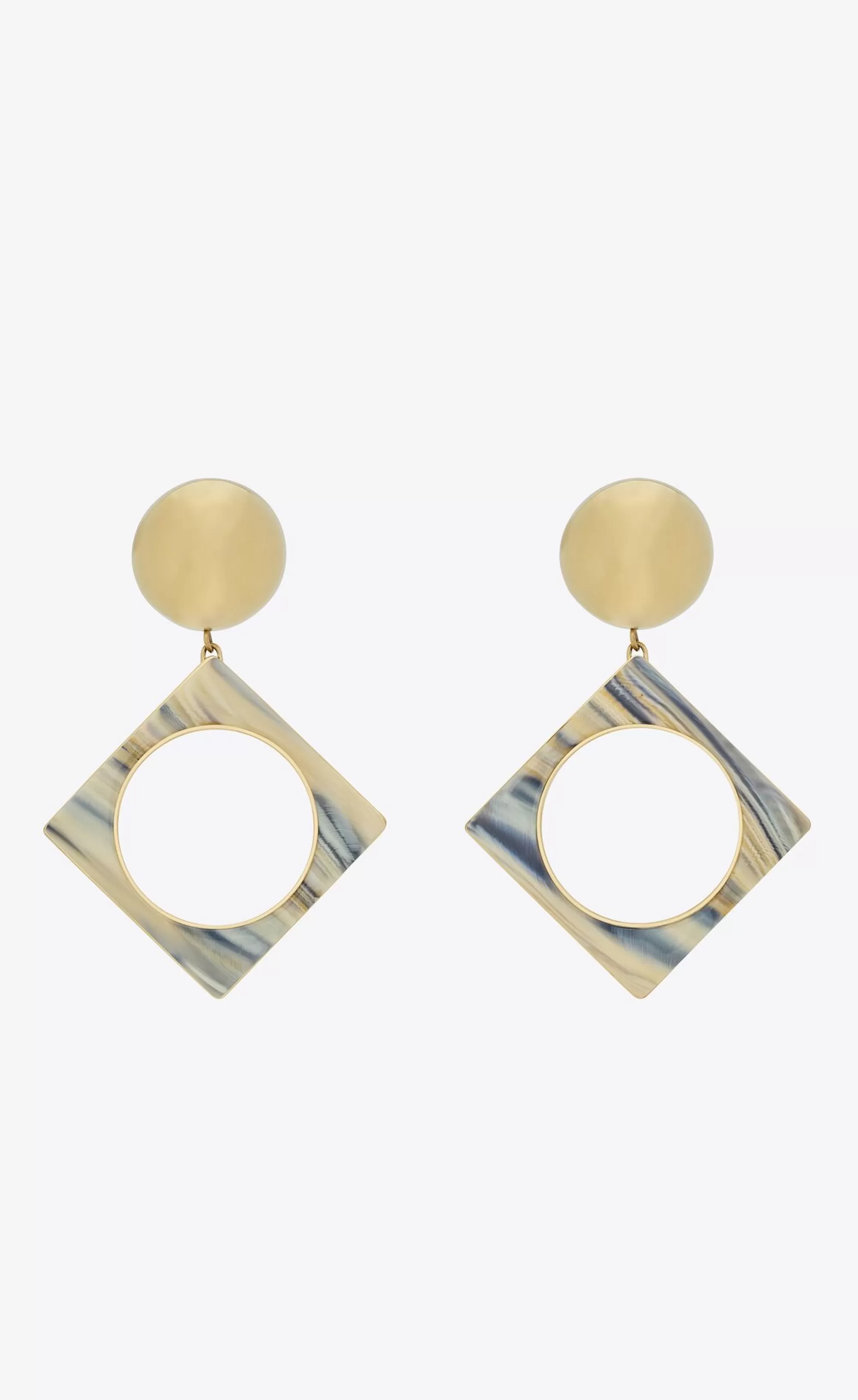 Women Saint Laurent EARRINGS | SMOKING^Geometric Earrings In Resin And Metal | | YSL.com