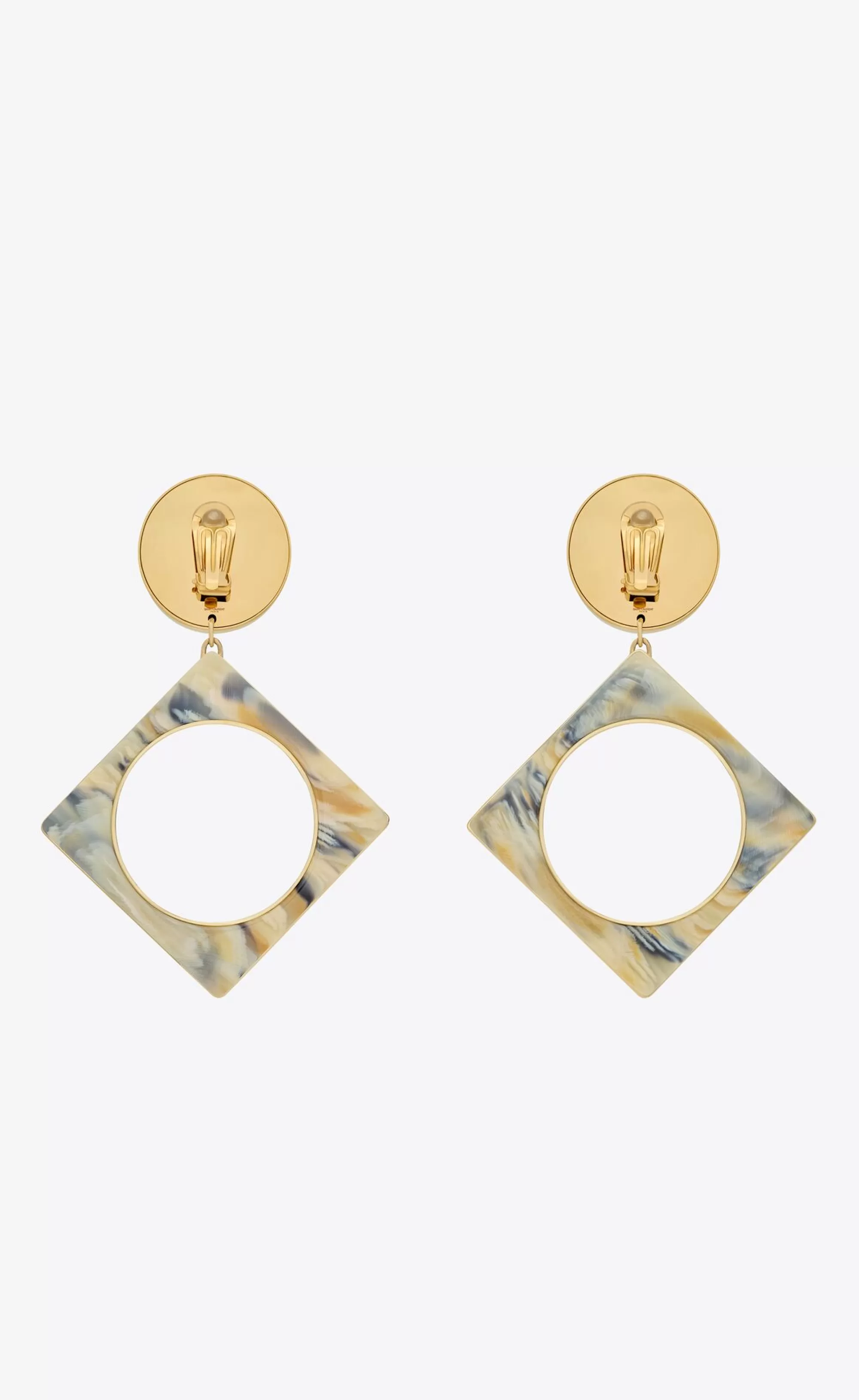 Women Saint Laurent EARRINGS | SMOKING^Geometric Earrings In Resin And Metal | | YSL.com