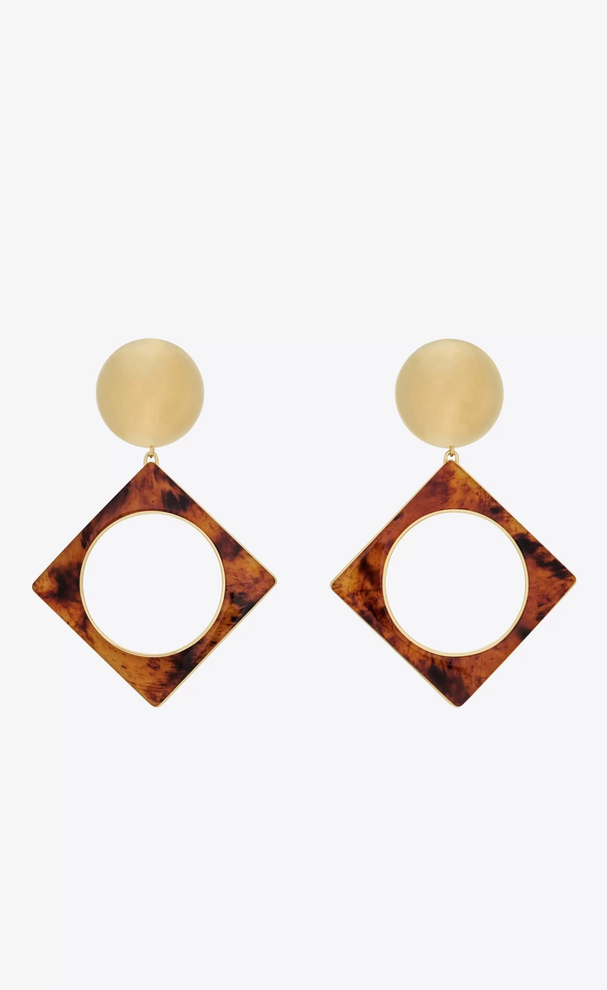 Women Saint Laurent EARRINGS | SMOKING^Geometric Earrings In Resin And Metal | | YSL.com