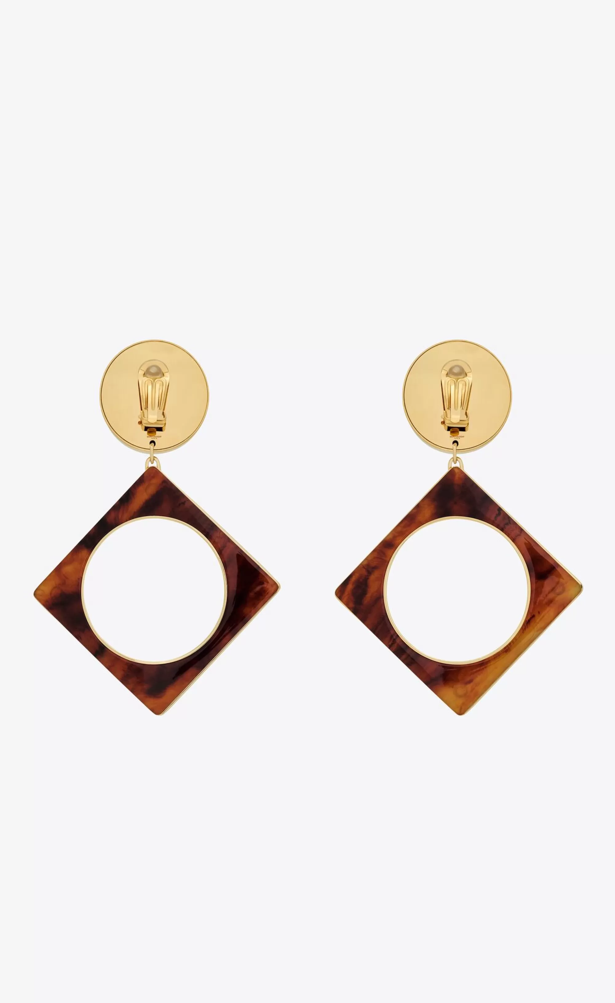 Women Saint Laurent EARRINGS | SMOKING^Geometric Earrings In Resin And Metal | | YSL.com