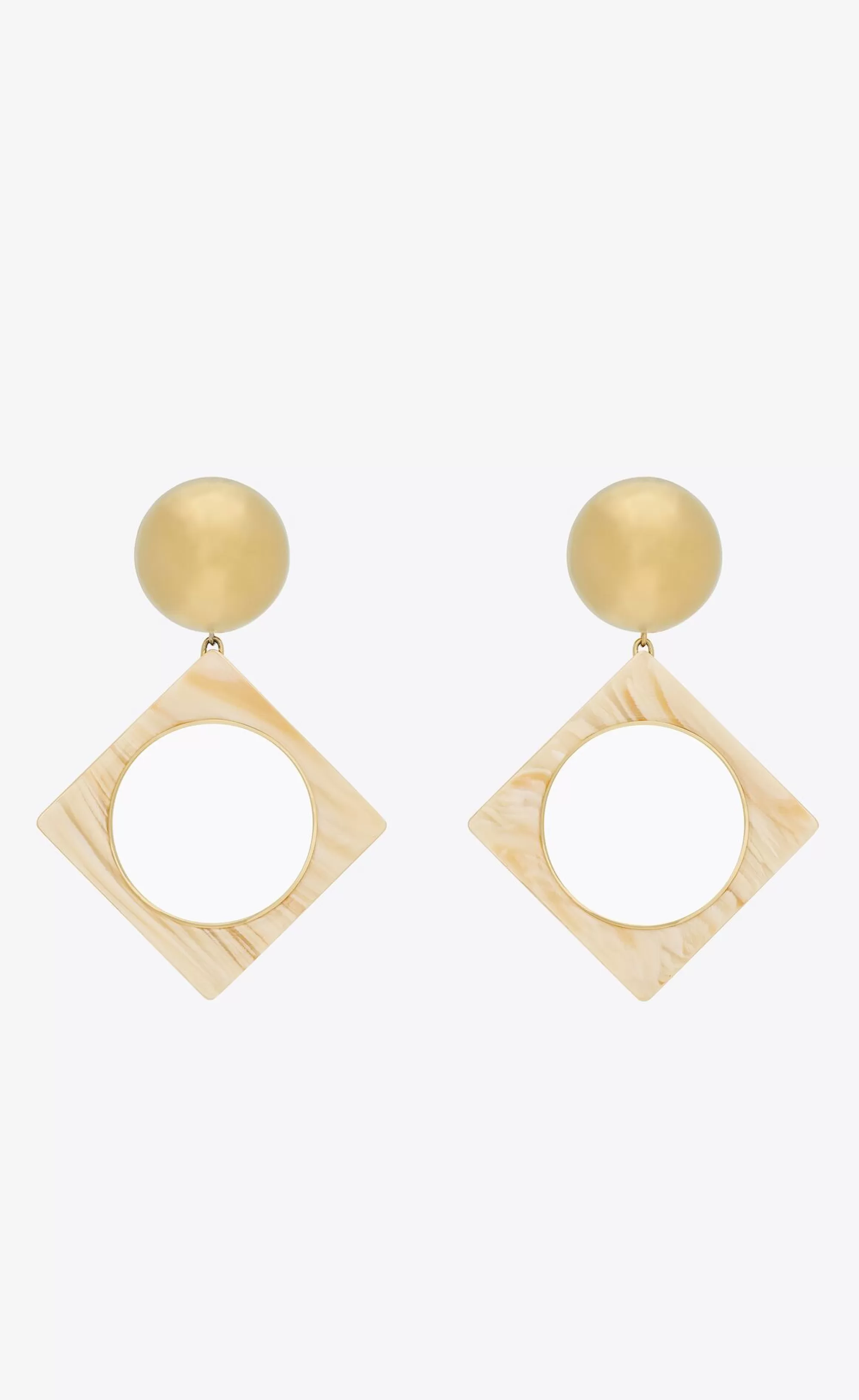 Women Saint Laurent SMOKING | EARRINGS^Geometric Earrings In Resin And Metal | | YSL.com