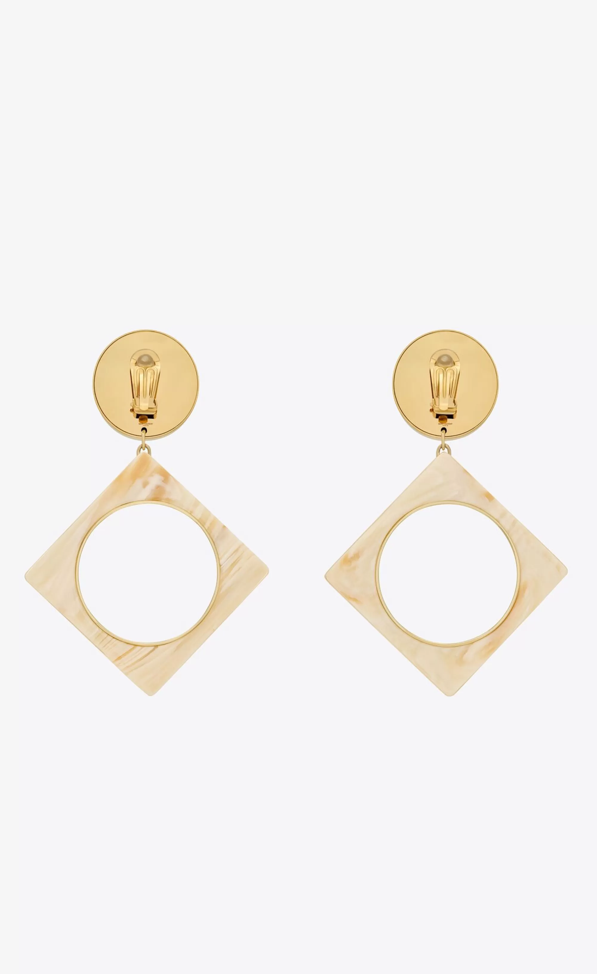 Women Saint Laurent SMOKING | EARRINGS^Geometric Earrings In Resin And Metal | | YSL.com