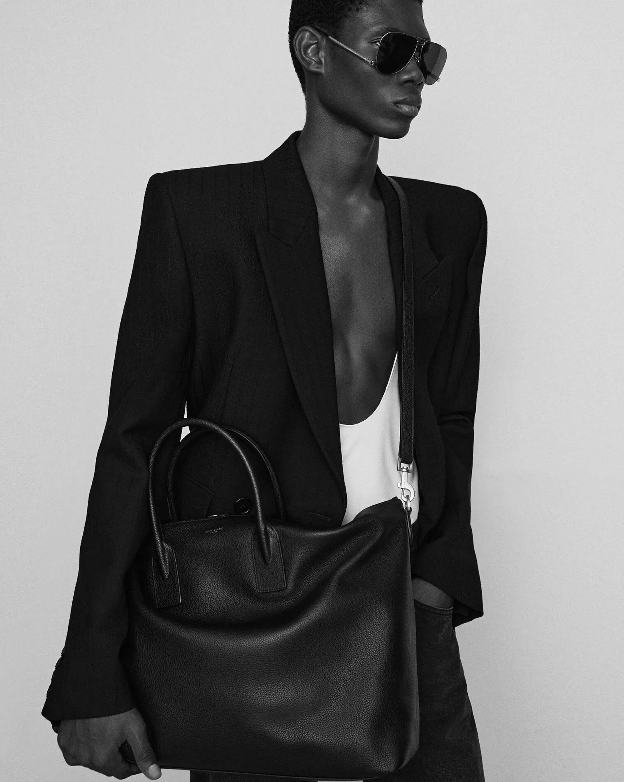 Saint Laurent TRAVEL BAGS^GIANT BOWLING Bag In Soft Grained Leather | | YSL.com