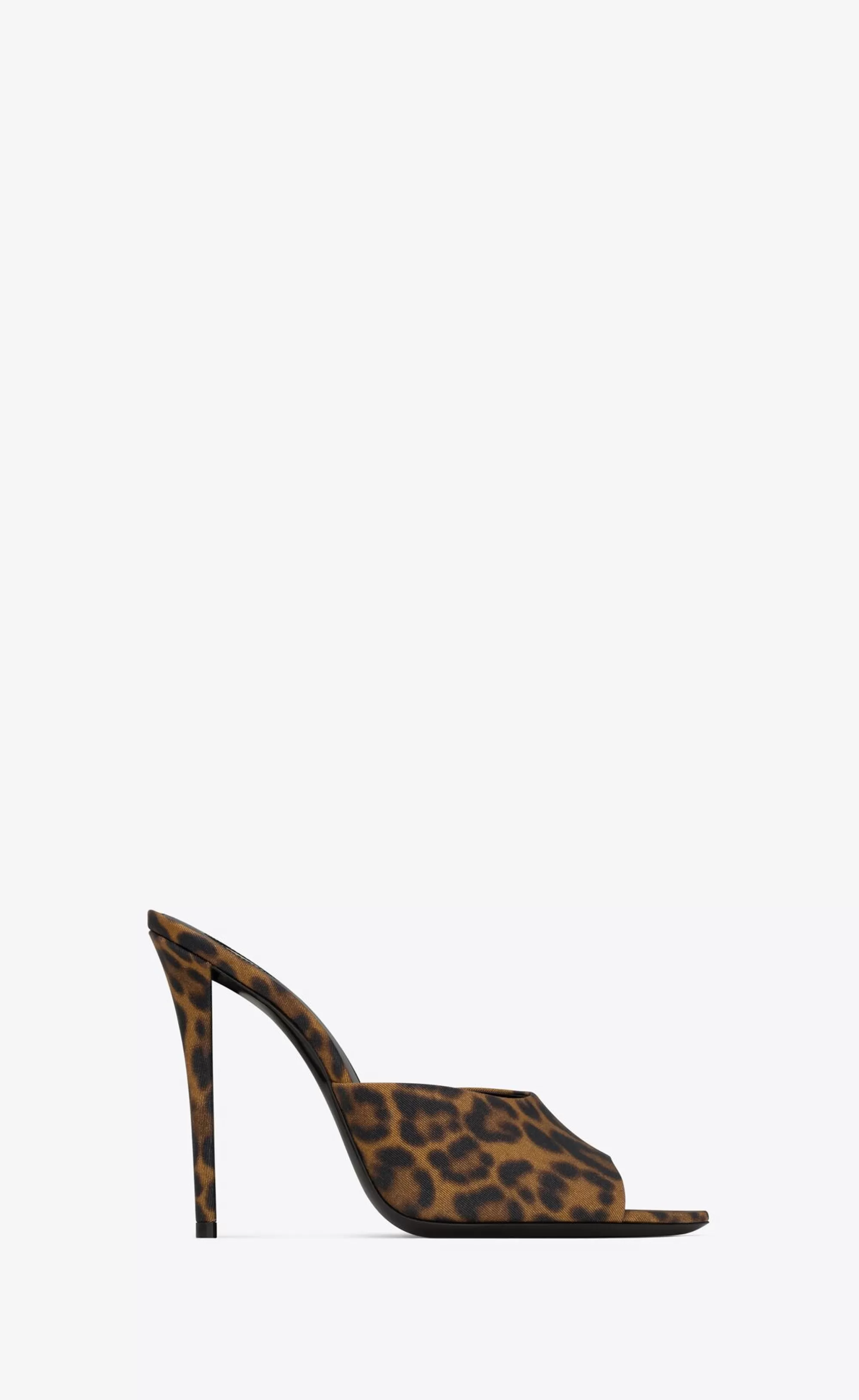 Women Saint Laurent MULES^GOLDIE Mules In Leopard Grosgrain | | YSL.com