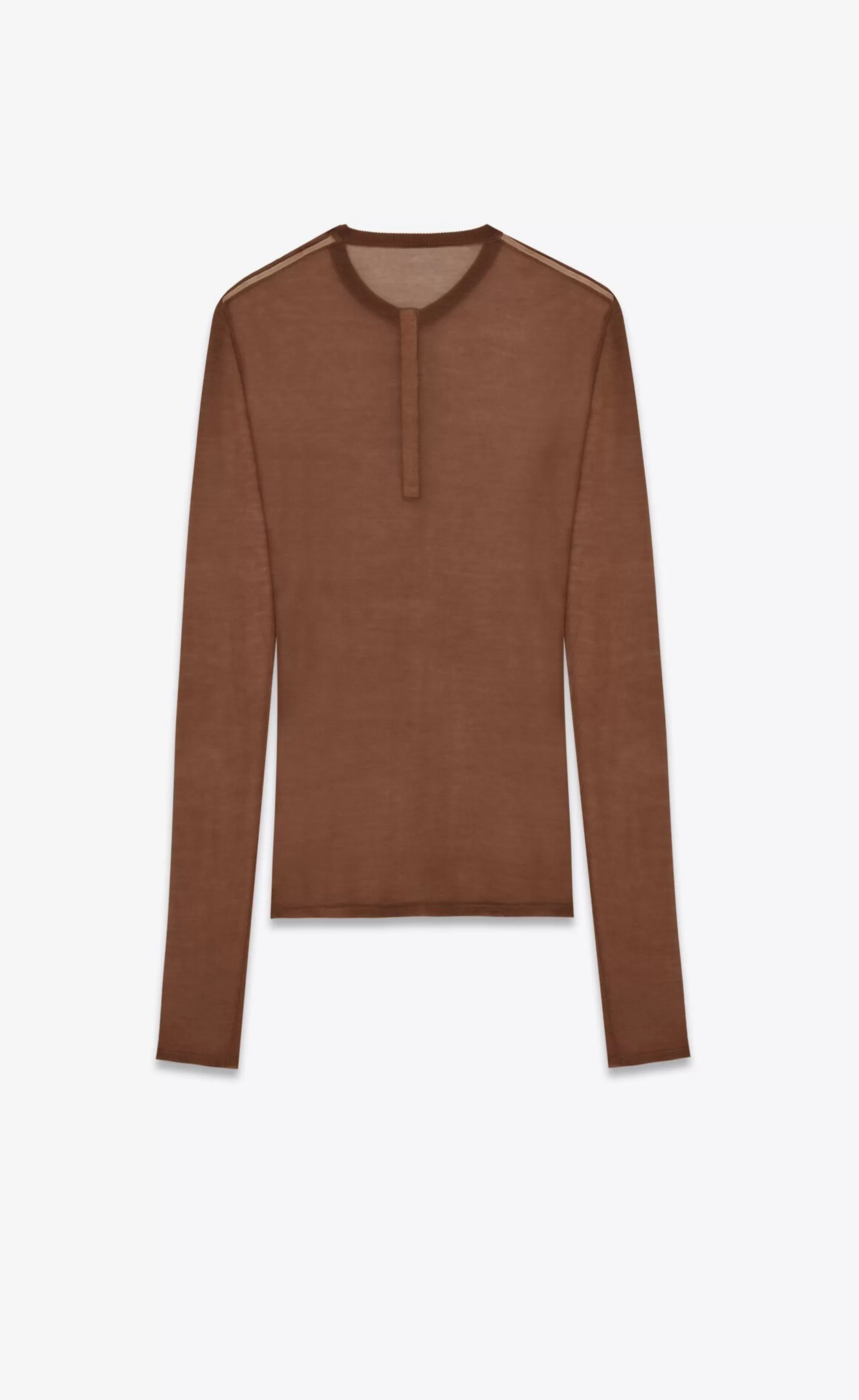 Women Saint Laurent KNITWEAR | SHIRTS AND TOPS^Henley Shirt In Knit | | YSL.com