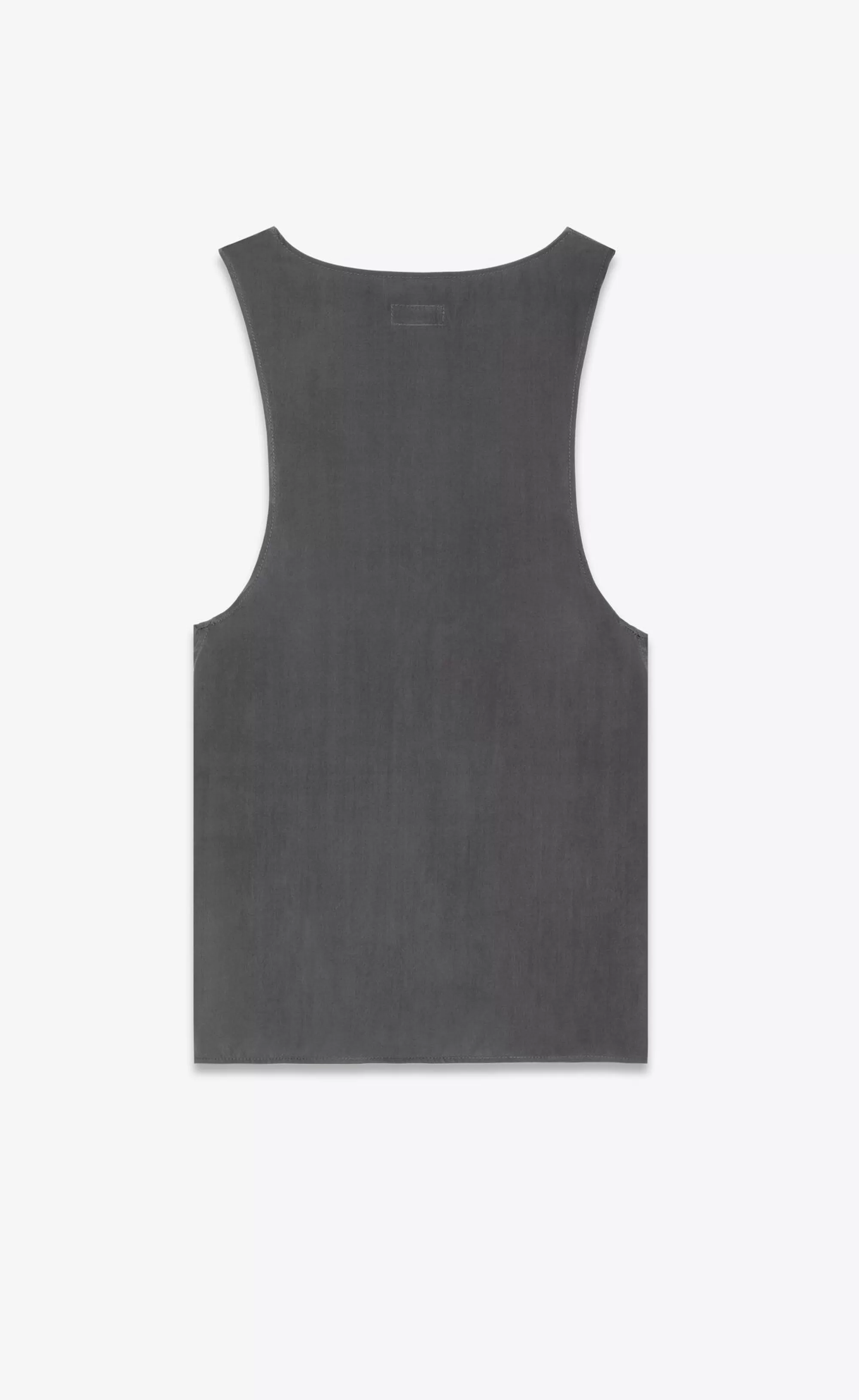 Women Saint Laurent SHIRTS AND TOPS^Henley Tank In Silk Crepe De Chine | | YSL.com