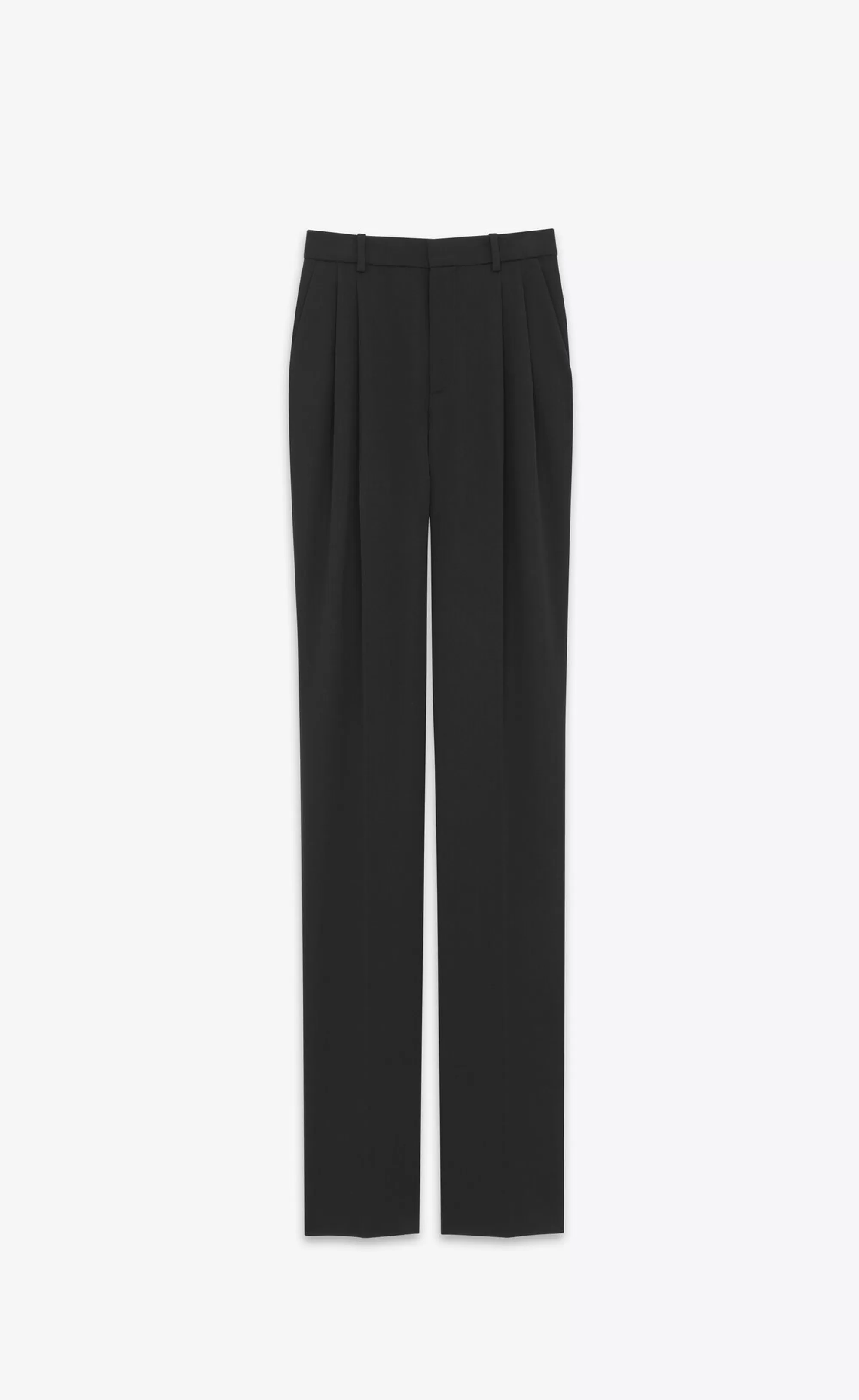 Women Saint Laurent SMOKING | JACKETS AND PANTS^High-waisted Pants In GRAIN DE POUDRE | | YSL.com