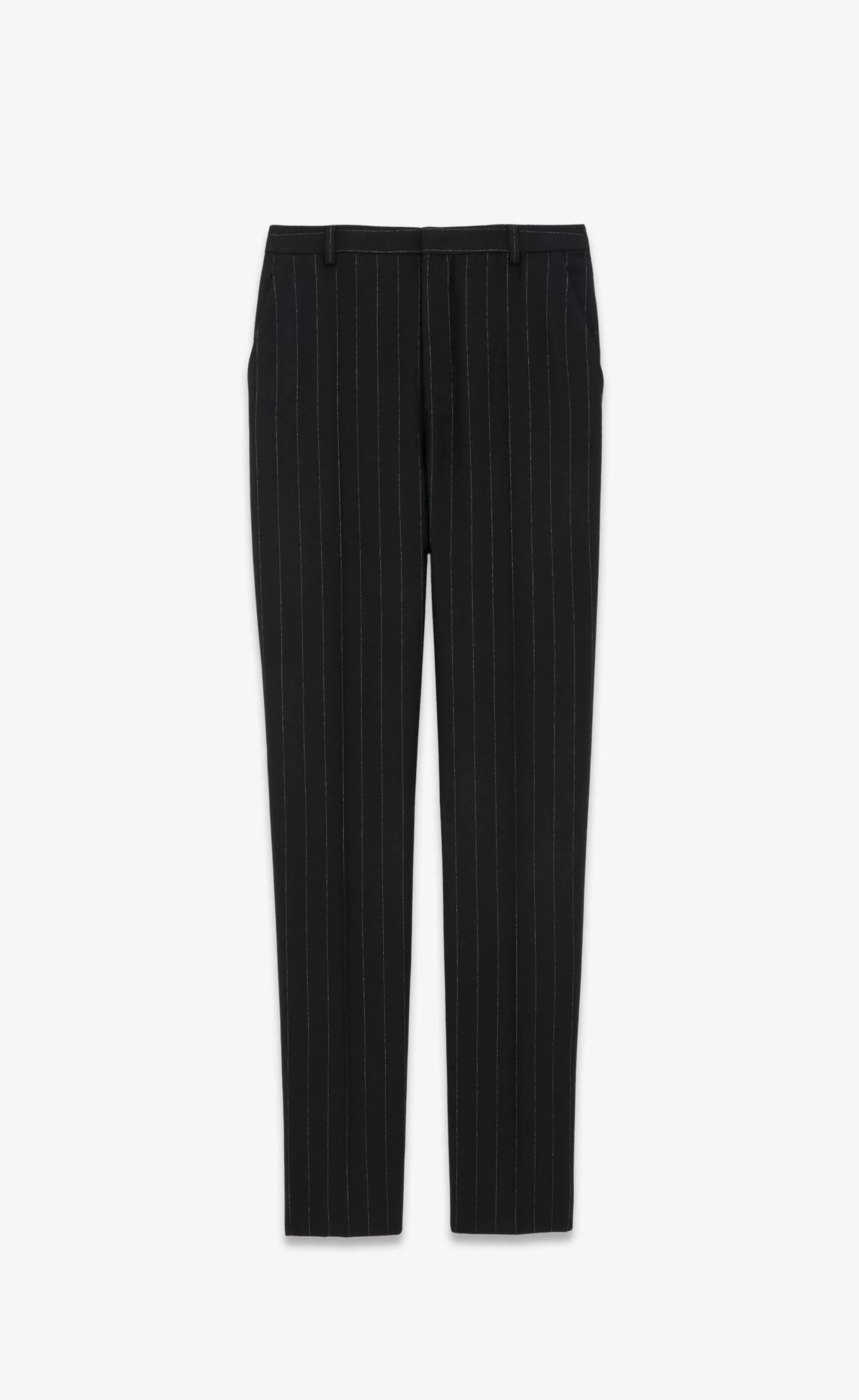 Saint Laurent ALL READY TO WEAR | JACKETS AND PANTS^High-waisted Pants In Pinstripe Wool Felt | | YSL.com