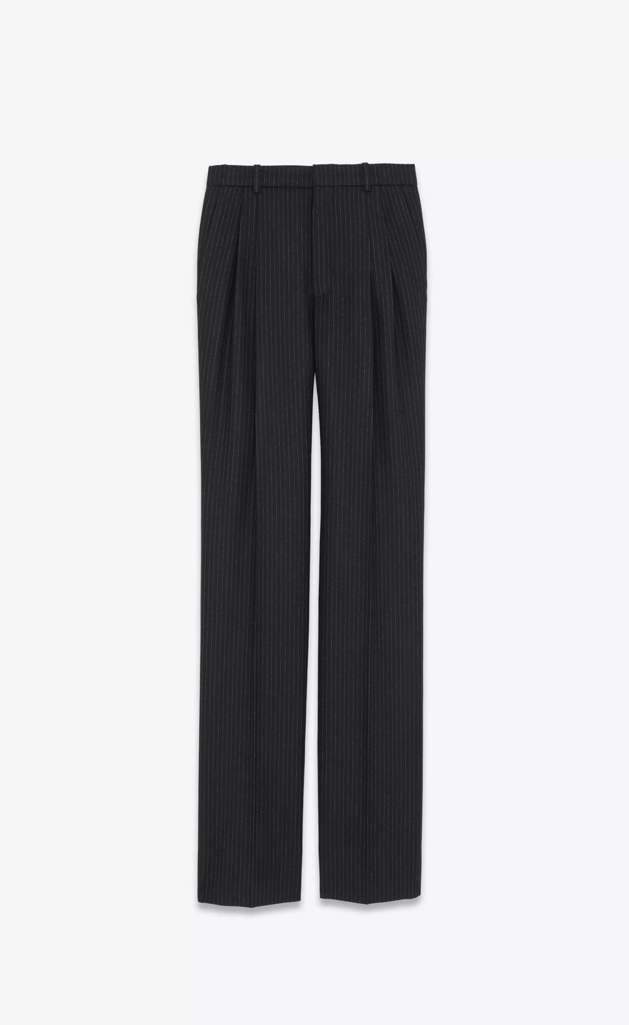 Saint Laurent ALL READY TO WEAR | JACKETS AND PANTS^High-waisted Pants In Striped Wool Flannel | | YSL.com