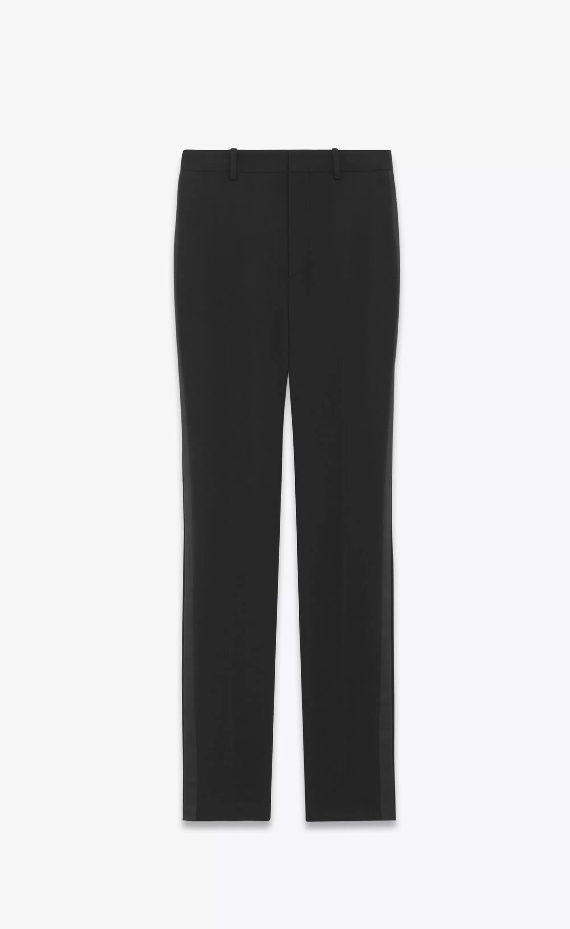 Saint Laurent ALL READY TO WEAR | SMOKING^High-waisted Tuxedo Pants In GRAIN DE POUDRE | | YSL.com