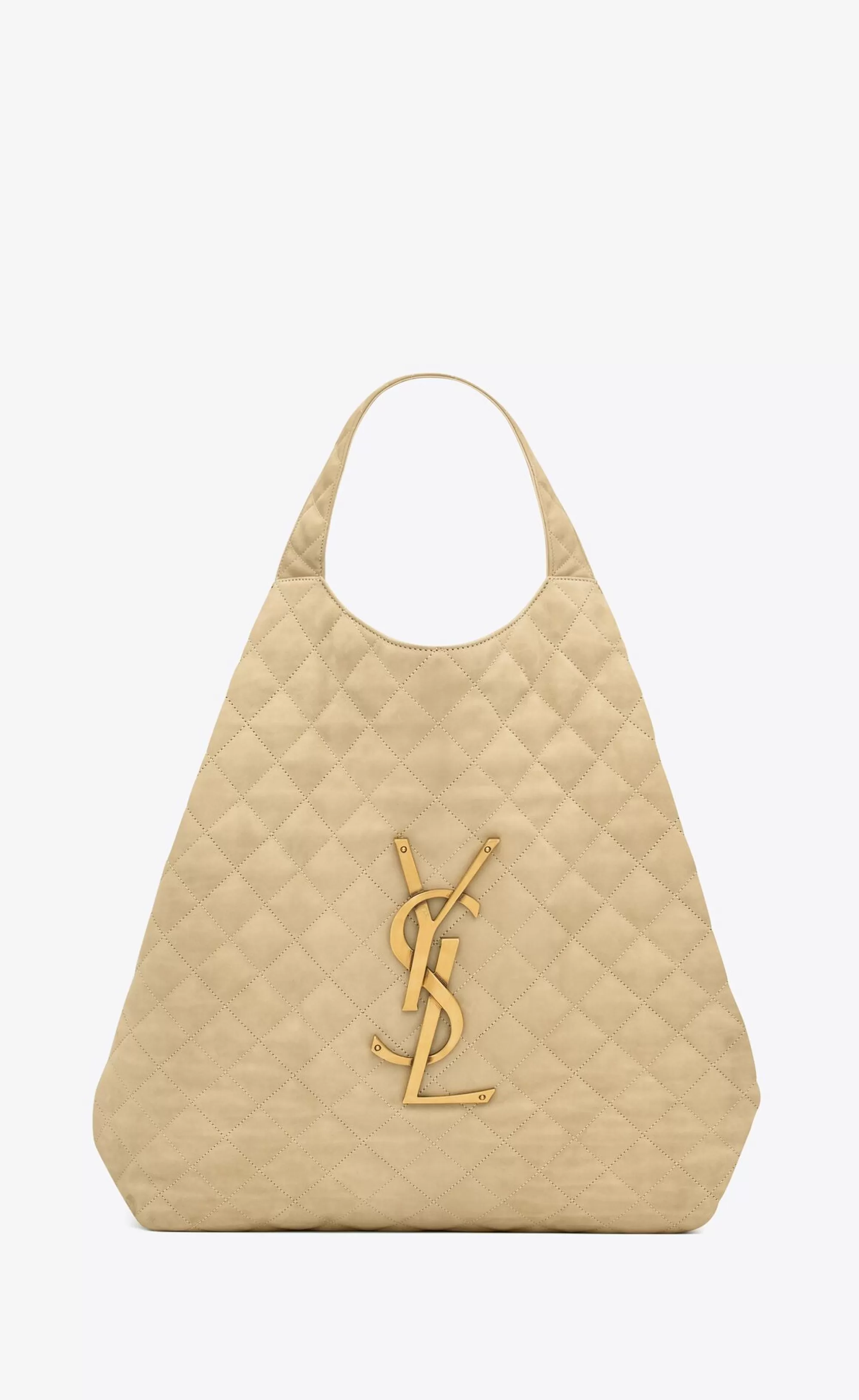 Women Saint Laurent TOTES AND SHOPPINGS | MAXI BAGS^ICARE Maxi Shopping Bag In Quilted Nubuck Suede | | YSL.com