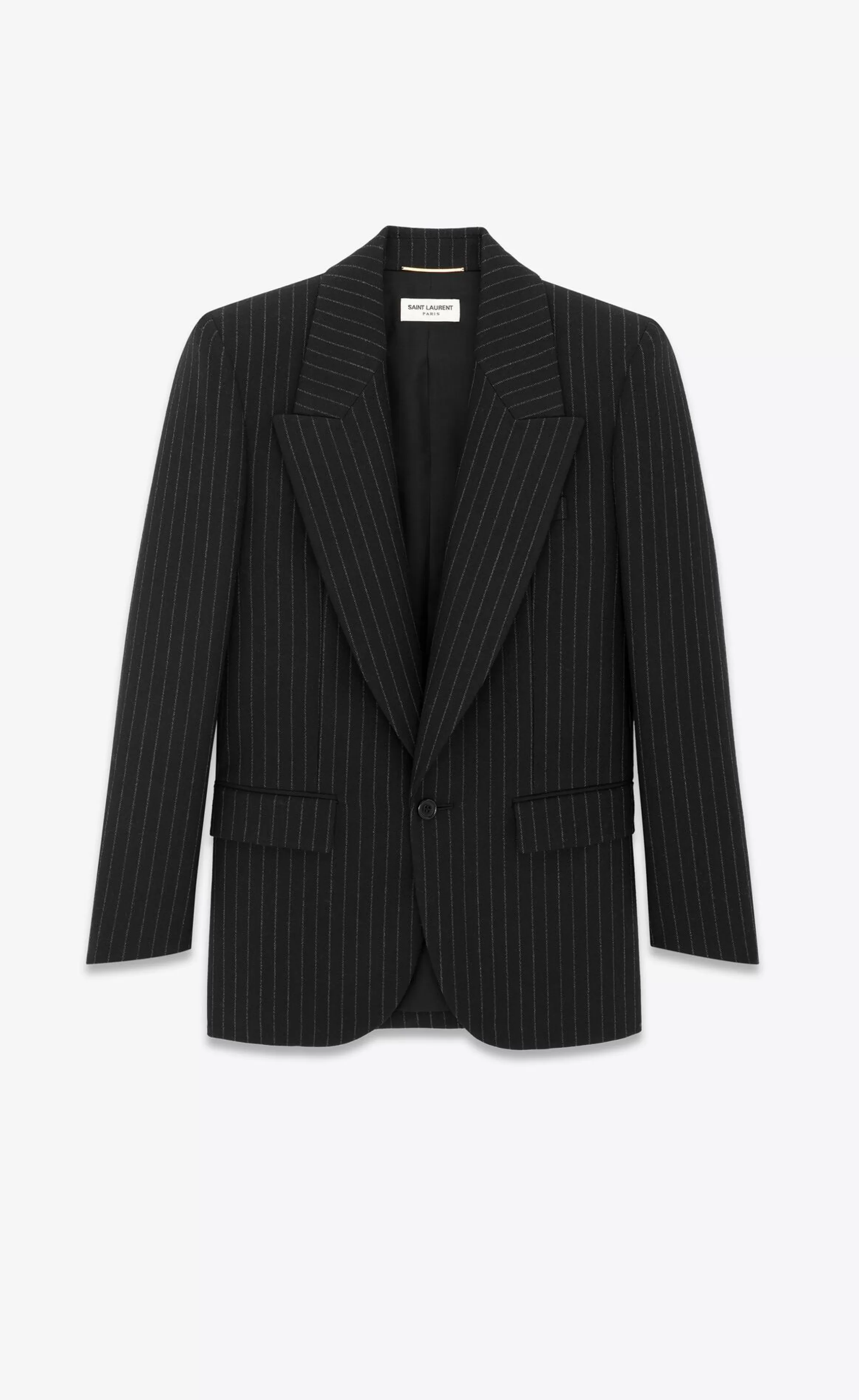 Women Saint Laurent JACKETS AND PANTS^Jacket In RIVE GAUCHE Striped Flannel | | YSL.com