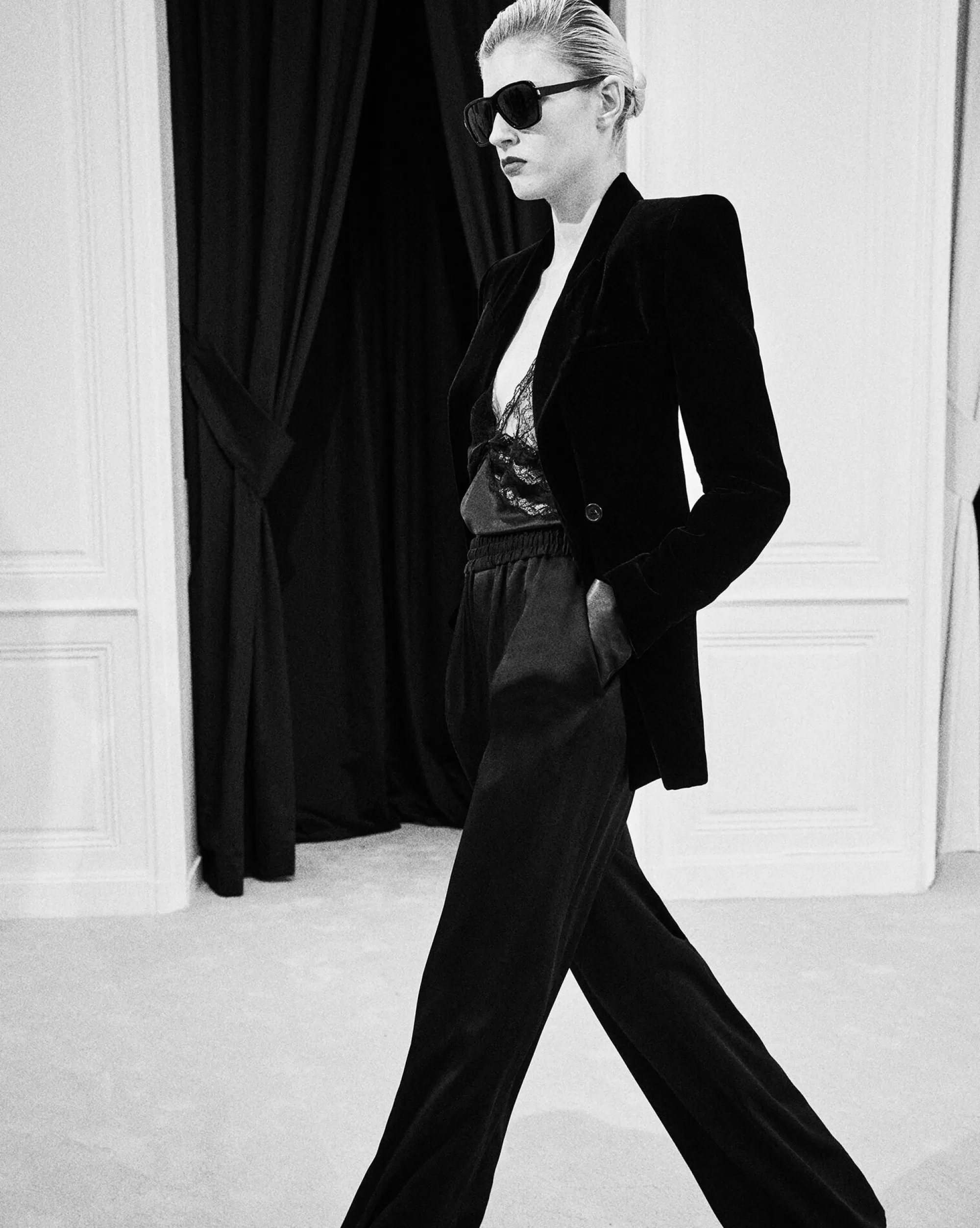 Women Saint Laurent SMOKING | JACKETS AND PANTS^Jacket In Velvet | | YSL.com