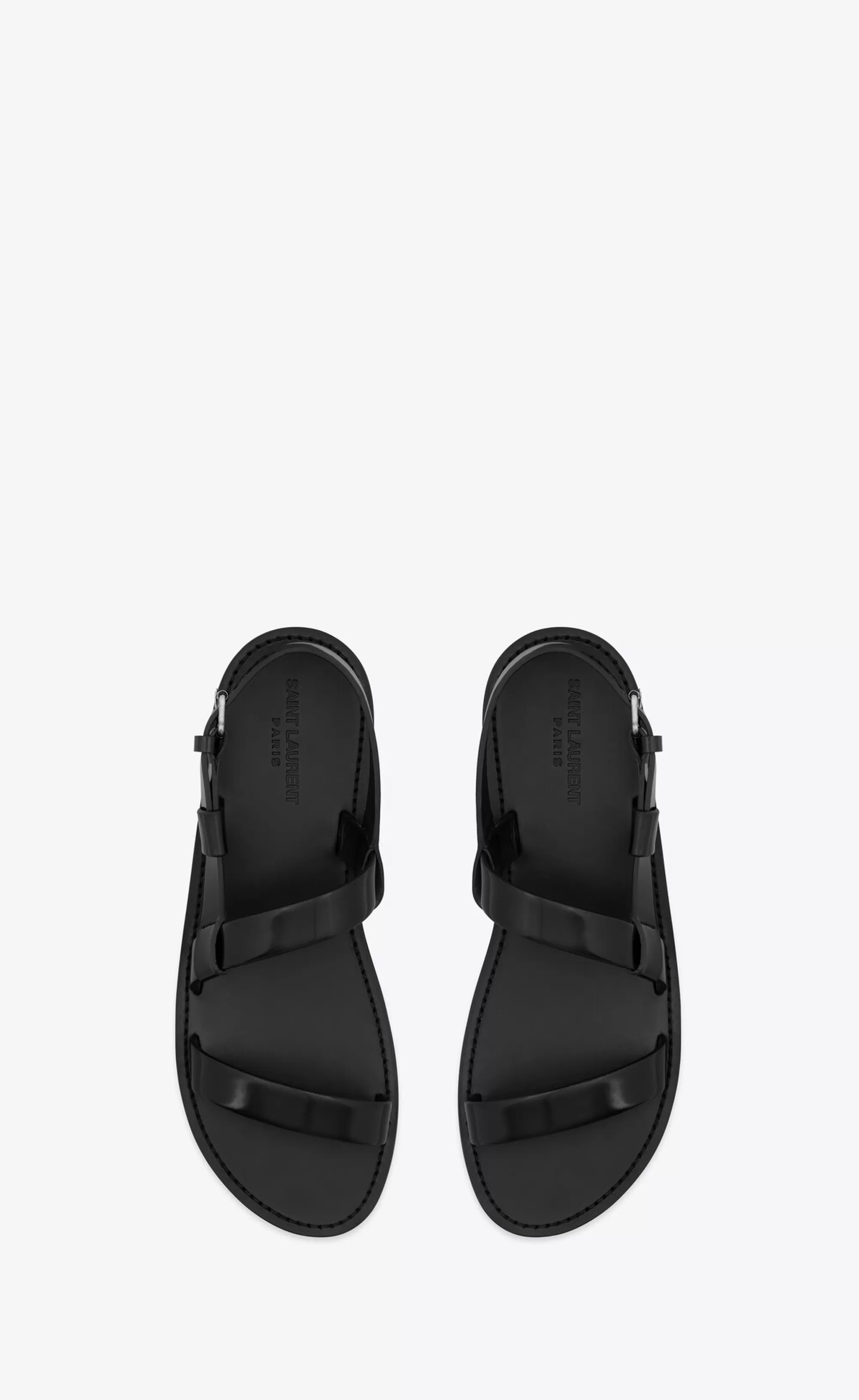 Saint Laurent NEW ARRIVALS^JEAN Sandals In Glazed Leather | | YSL.com