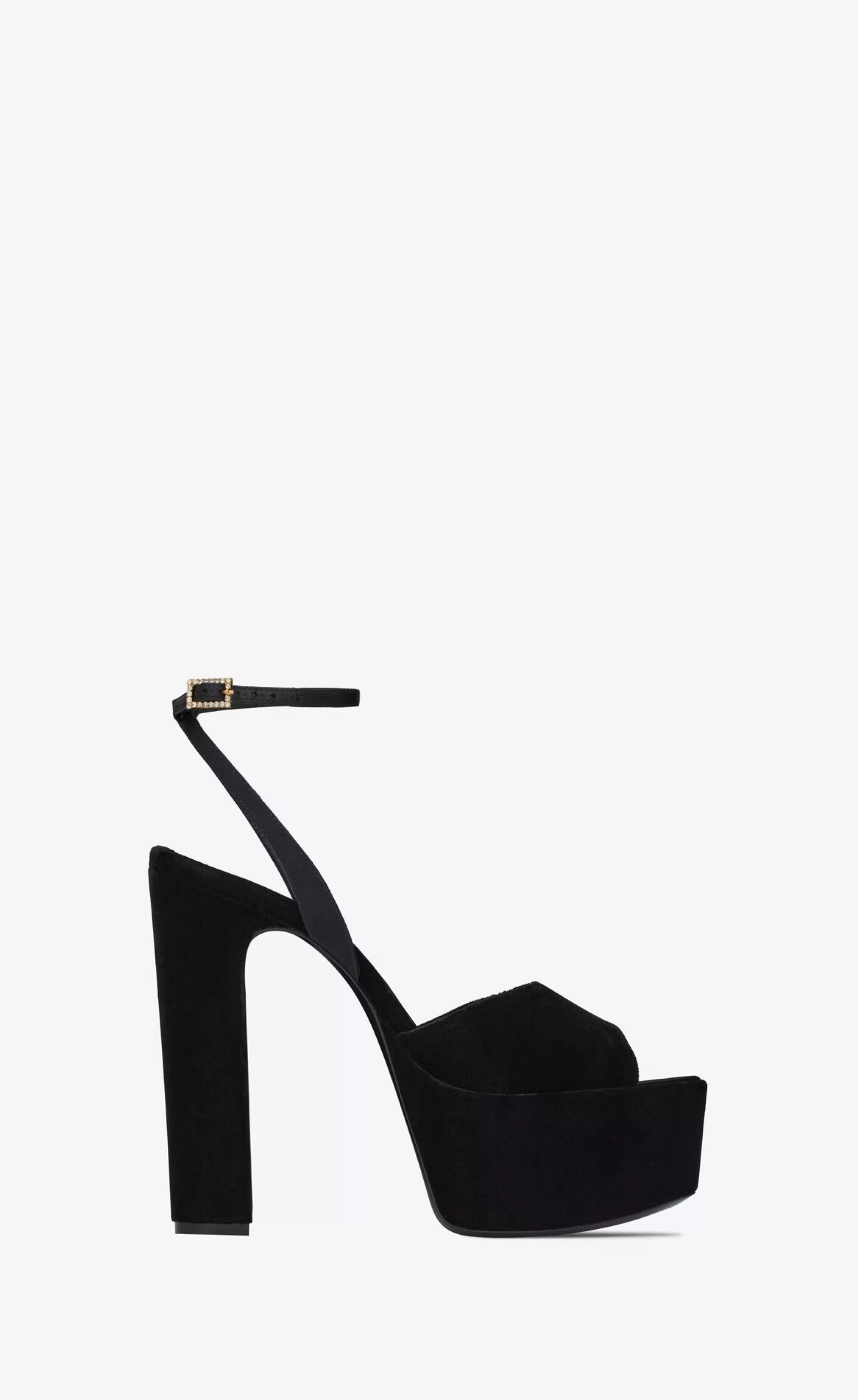 Women Saint Laurent High Heel Sandals^Jodie Platform Sandals In Velvet | | YSL.com