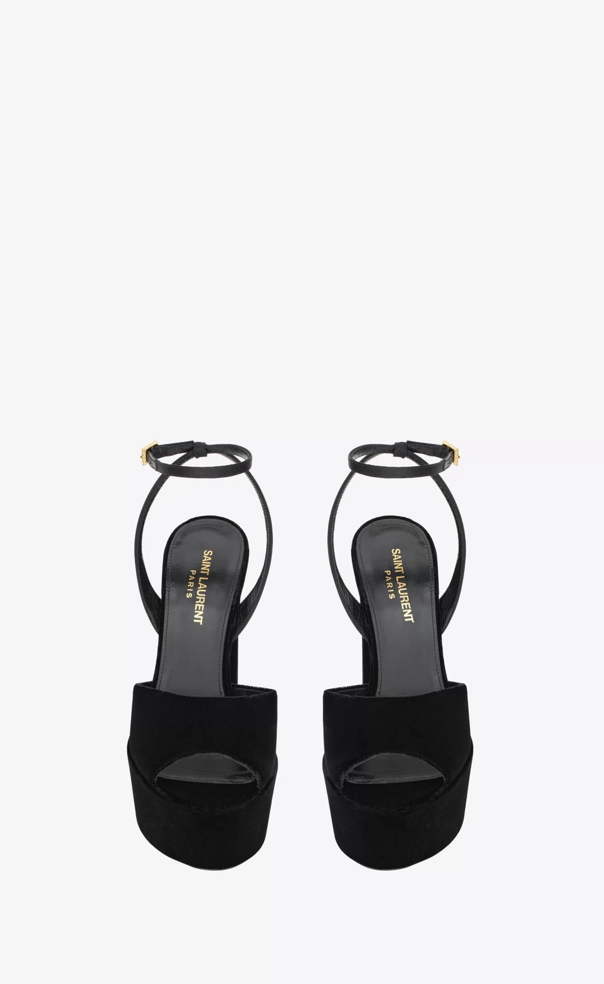 Women Saint Laurent High Heel Sandals^Jodie Platform Sandals In Velvet | | YSL.com