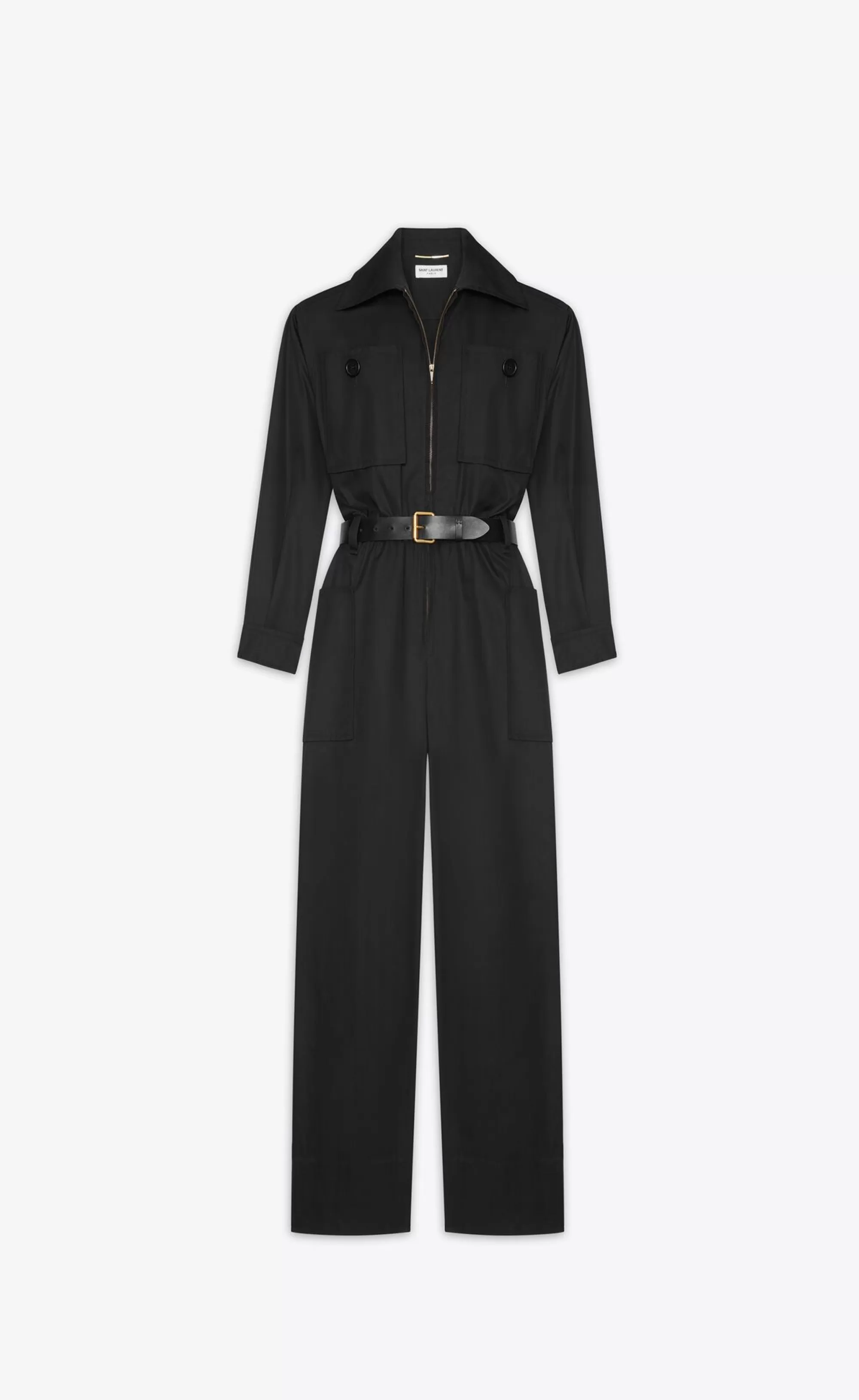 Women Saint Laurent JUMPSUITS^Jumpsuit In Cotton Twill | | YSL.com