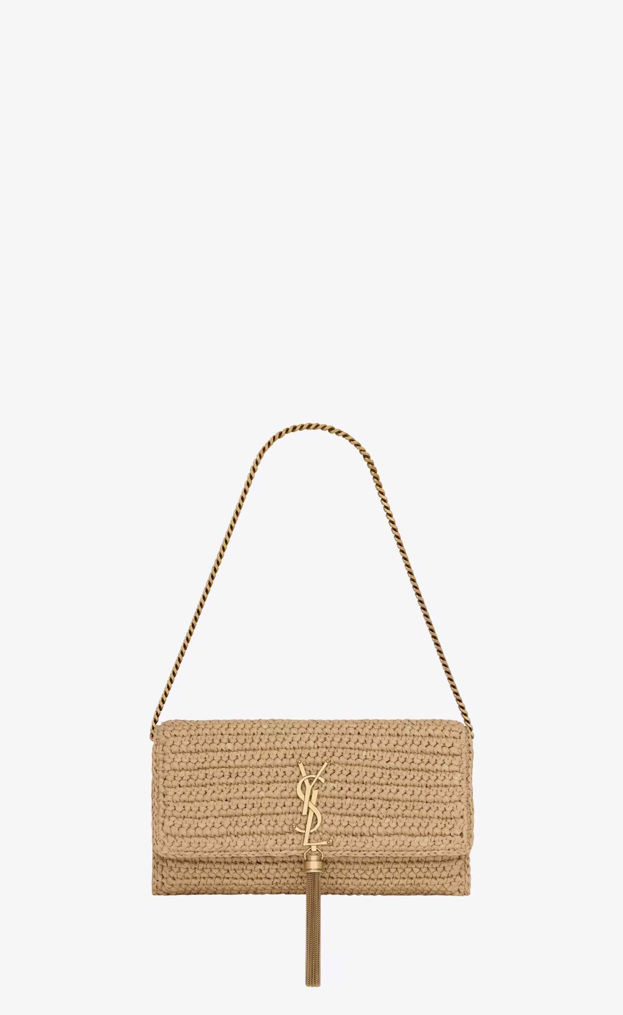 Women Saint Laurent SHOULDER BAGS | KATE^KATE 99 TASSEL IN RAFFIA | | YSL.com