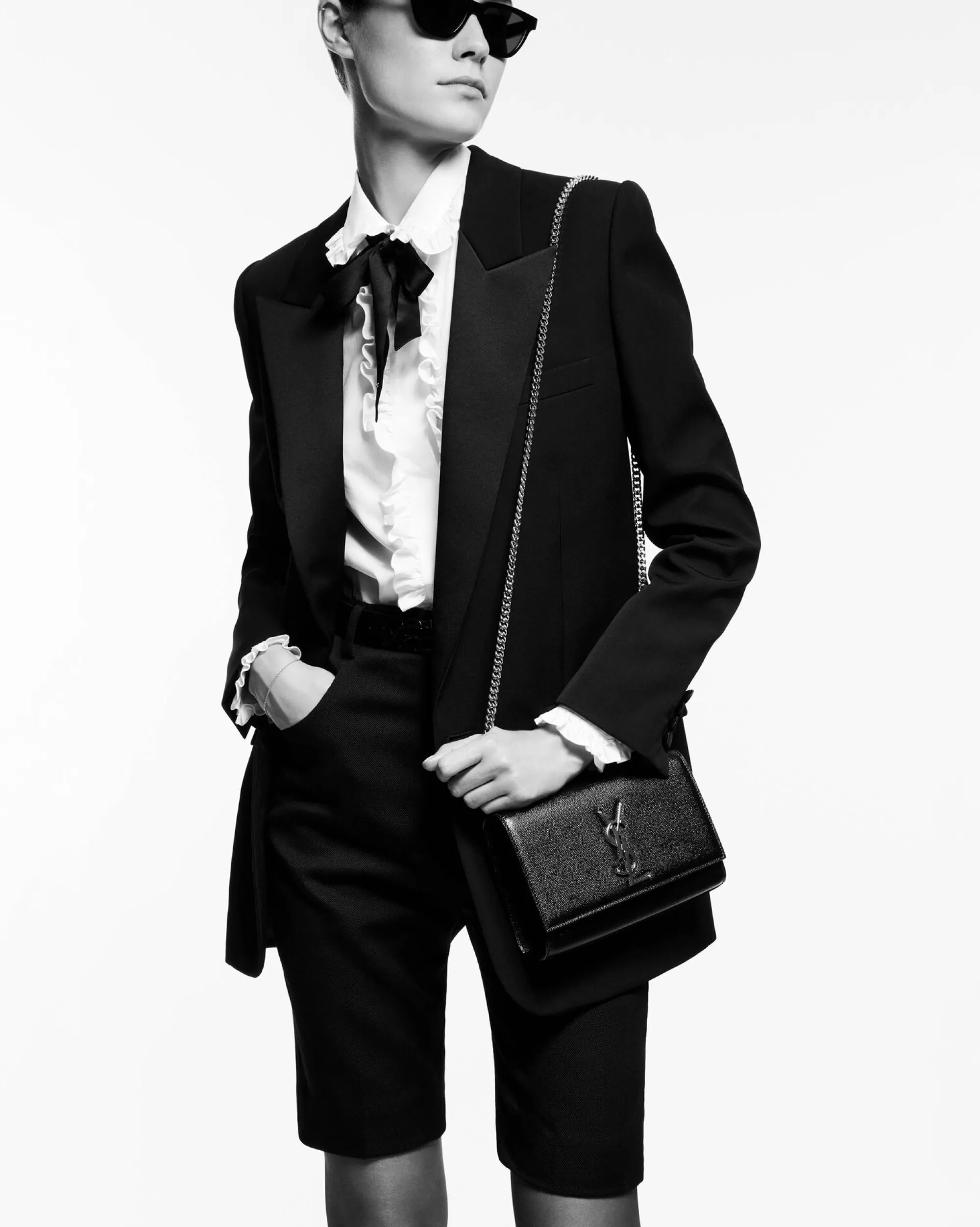 Women Saint Laurent CROSSBODY BAGS | KATE^KATE SMALL IN METALLIC LEATHER | | YSL.com