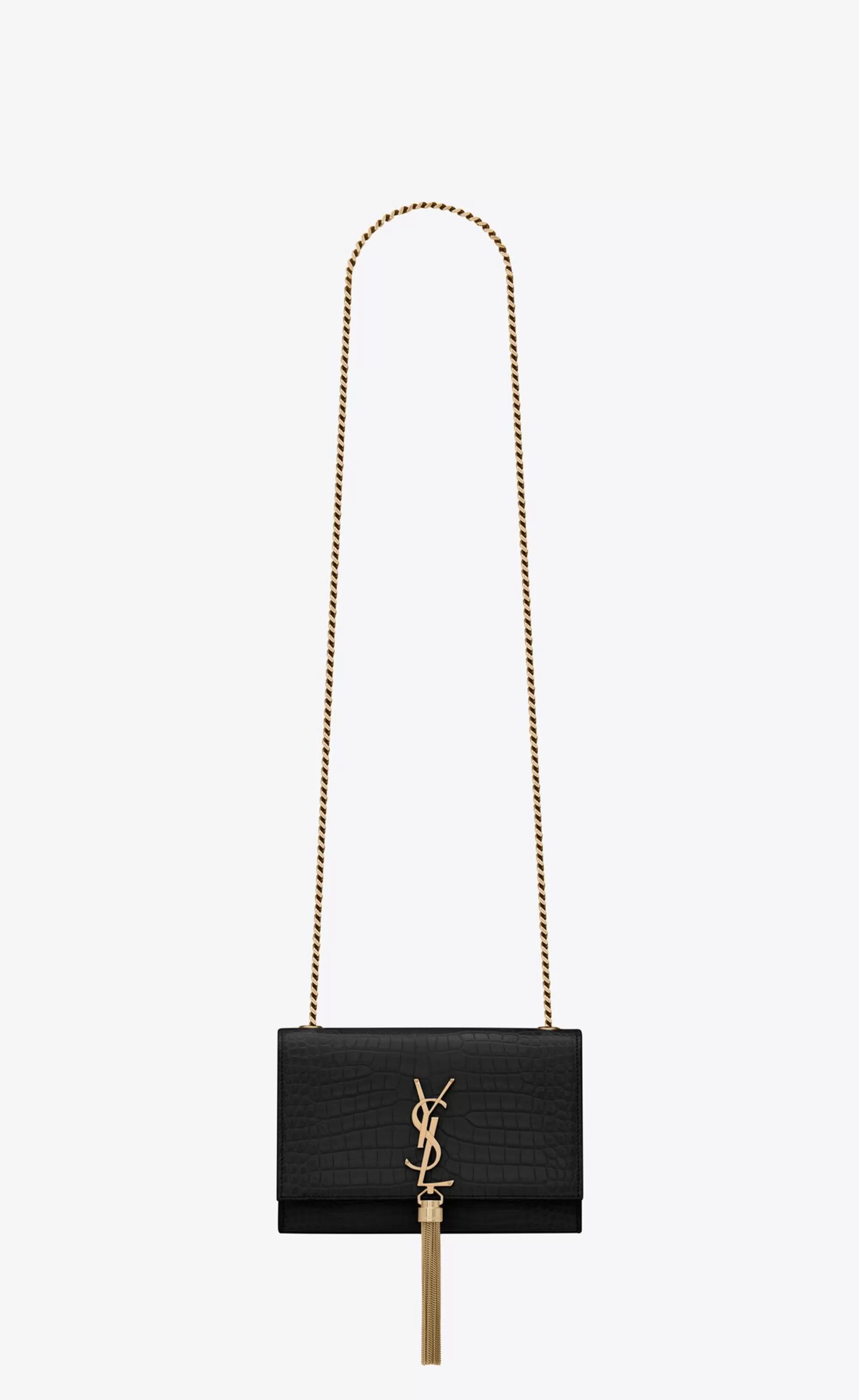 Women Saint Laurent CLUTCHES AND EVENING | CROSSBODY BAGS^KATE SMALL TASSEL IN CROCODILE-EMBOSSED LEATHER | | YSL.com