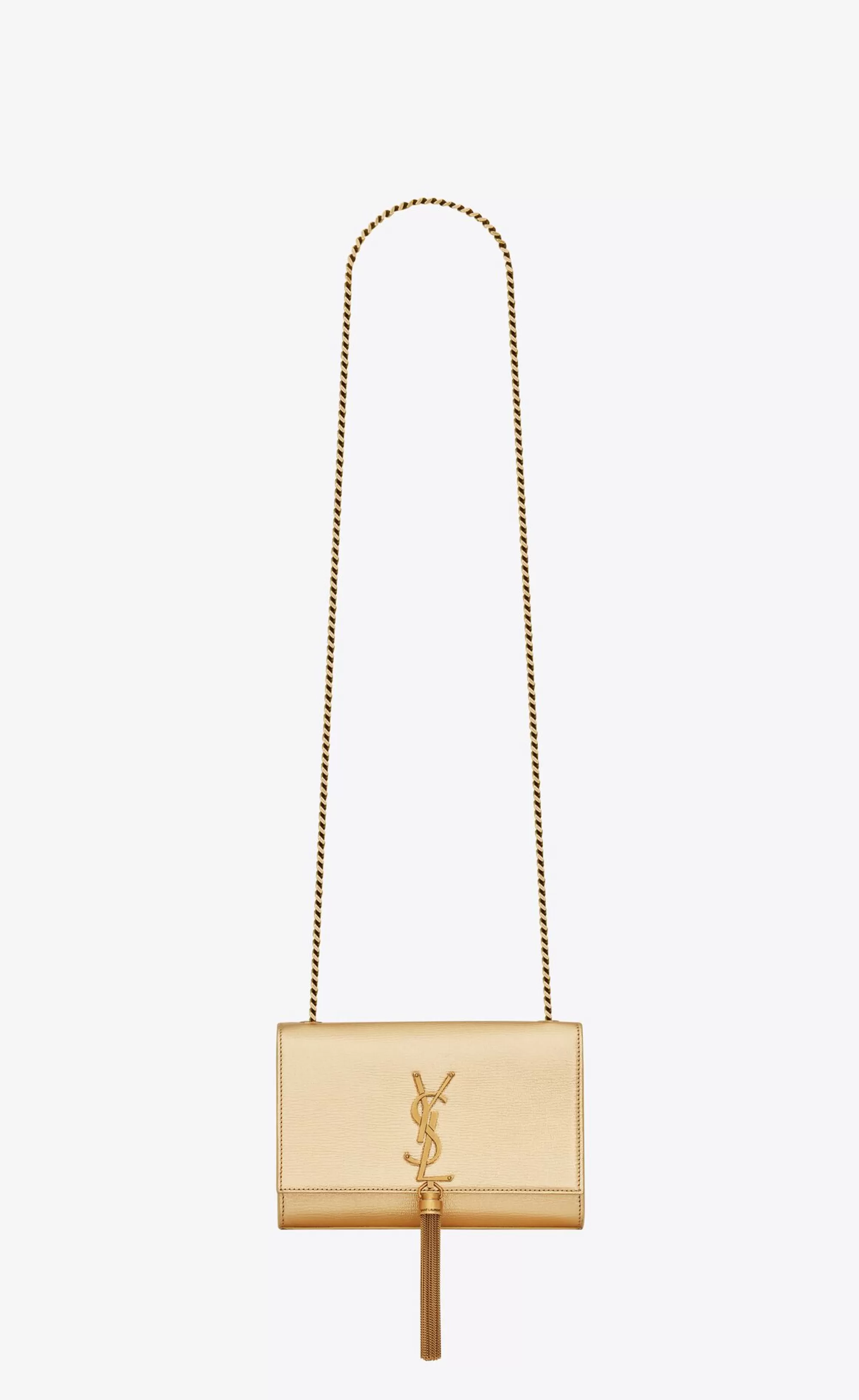 Women Saint Laurent CROSSBODY BAGS | KATE^KATE TASSEL SMALL IN METALLIC LEATHER | | YSL.com